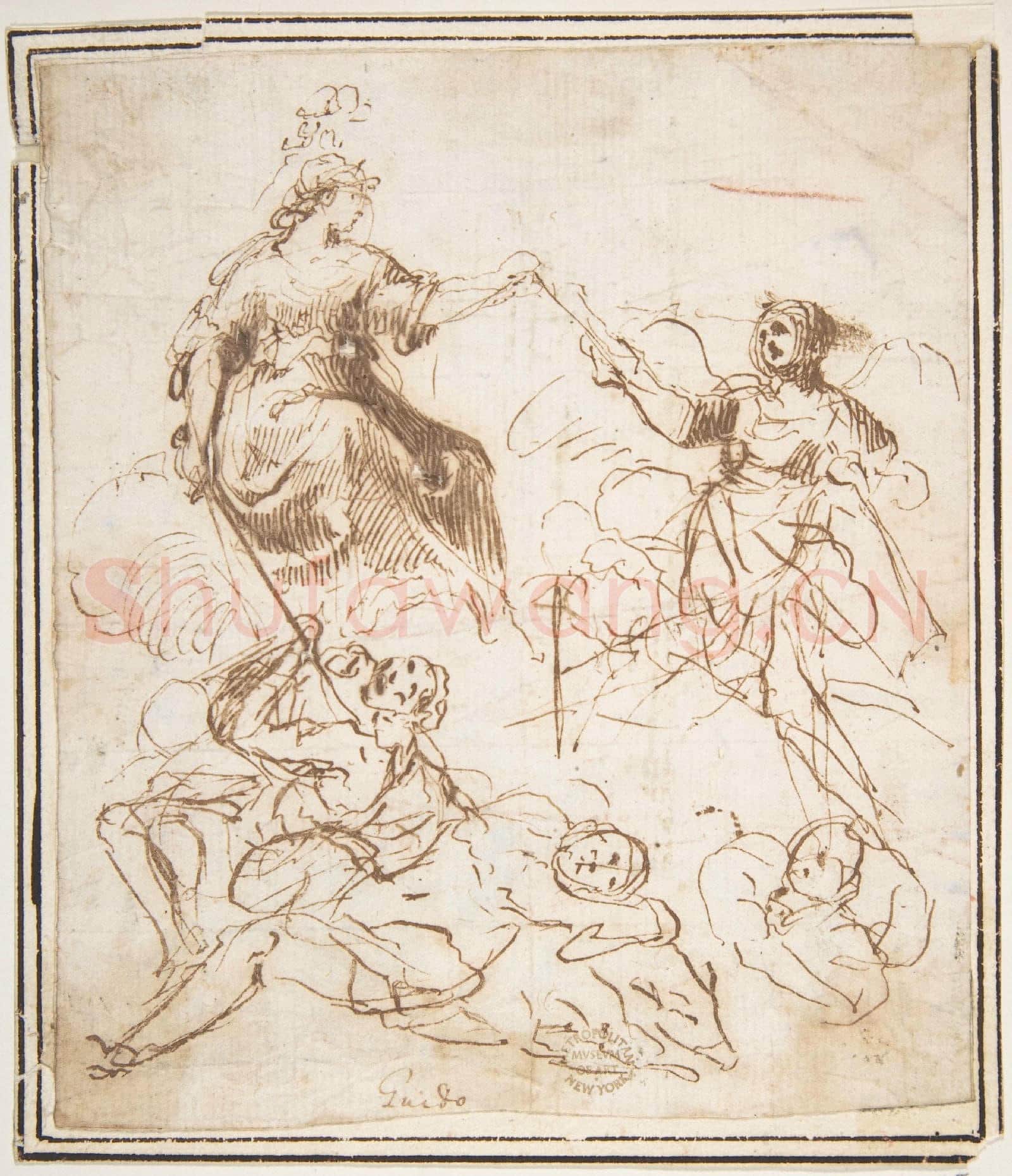 attributed to Francesco Allegrini-Group of Five Allegorical Figures.tif