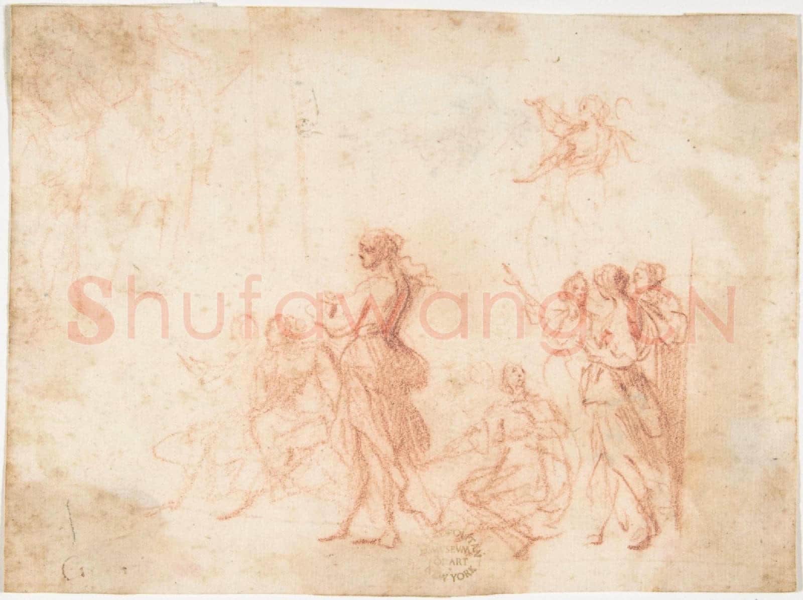 attributed to Francesco Allegrini-Group of Standing and Seated Female Figures.tif