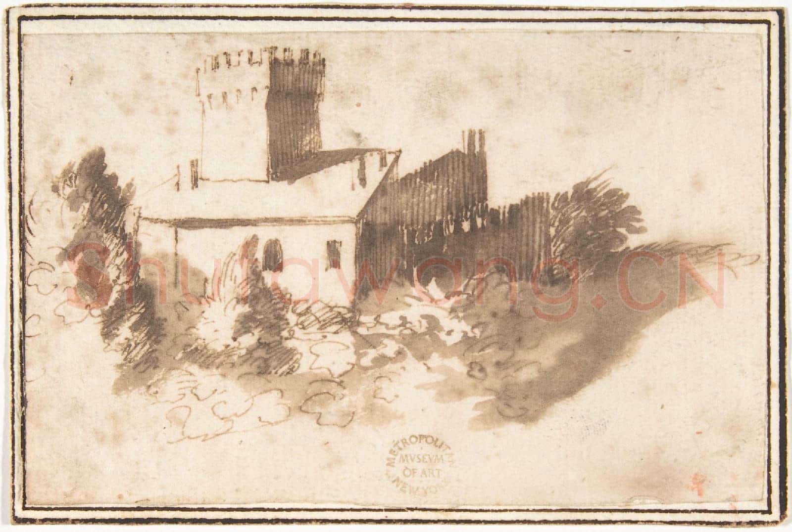 attributed to Francesco Allegrini-Landscape with a Fortified Building.tif