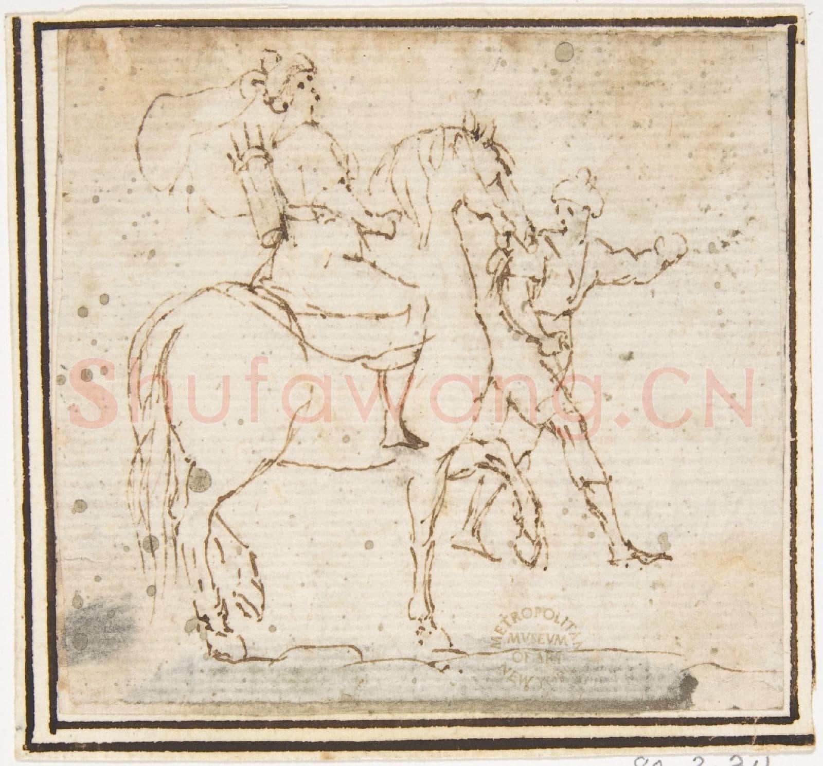 attributed to Francesco Allegrini-Man on Horseback with Attendant.tif