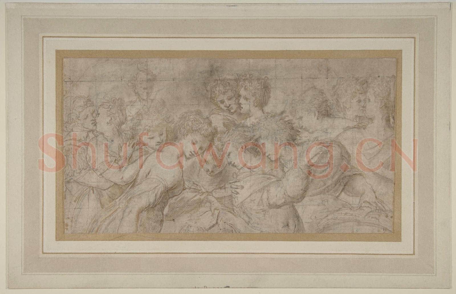 Attributed to Girolamo Mirola-Embracing Female Figures, Some Holding Musical Scores.tif