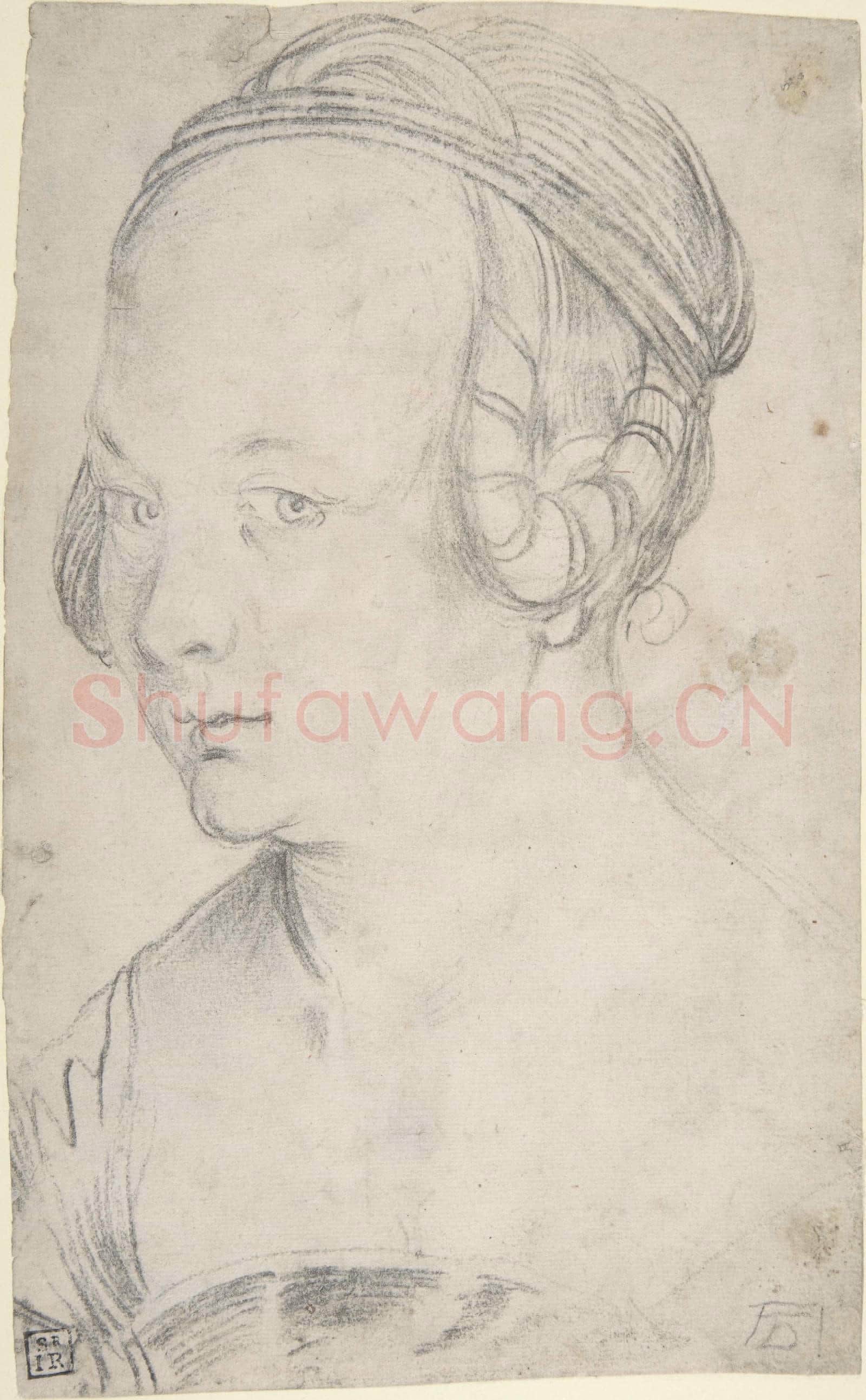 Attributed to Hans Baldung-Bust of a Young Woman.tif