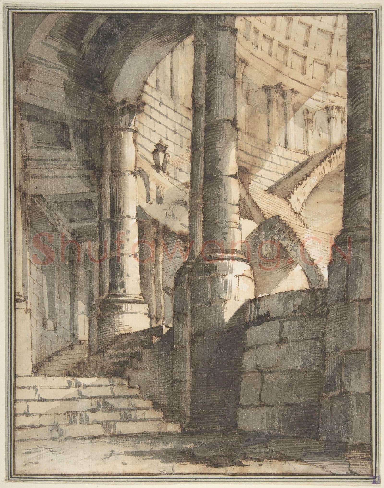 attributed to Mauro Berti-Framed Design for a Stage Set.tif