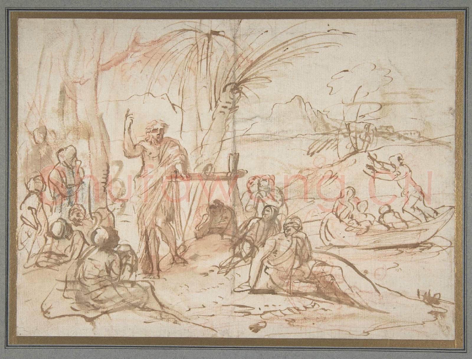 attributed to Pier Francesco Mola-Saint John the Baptist Preaching.tif