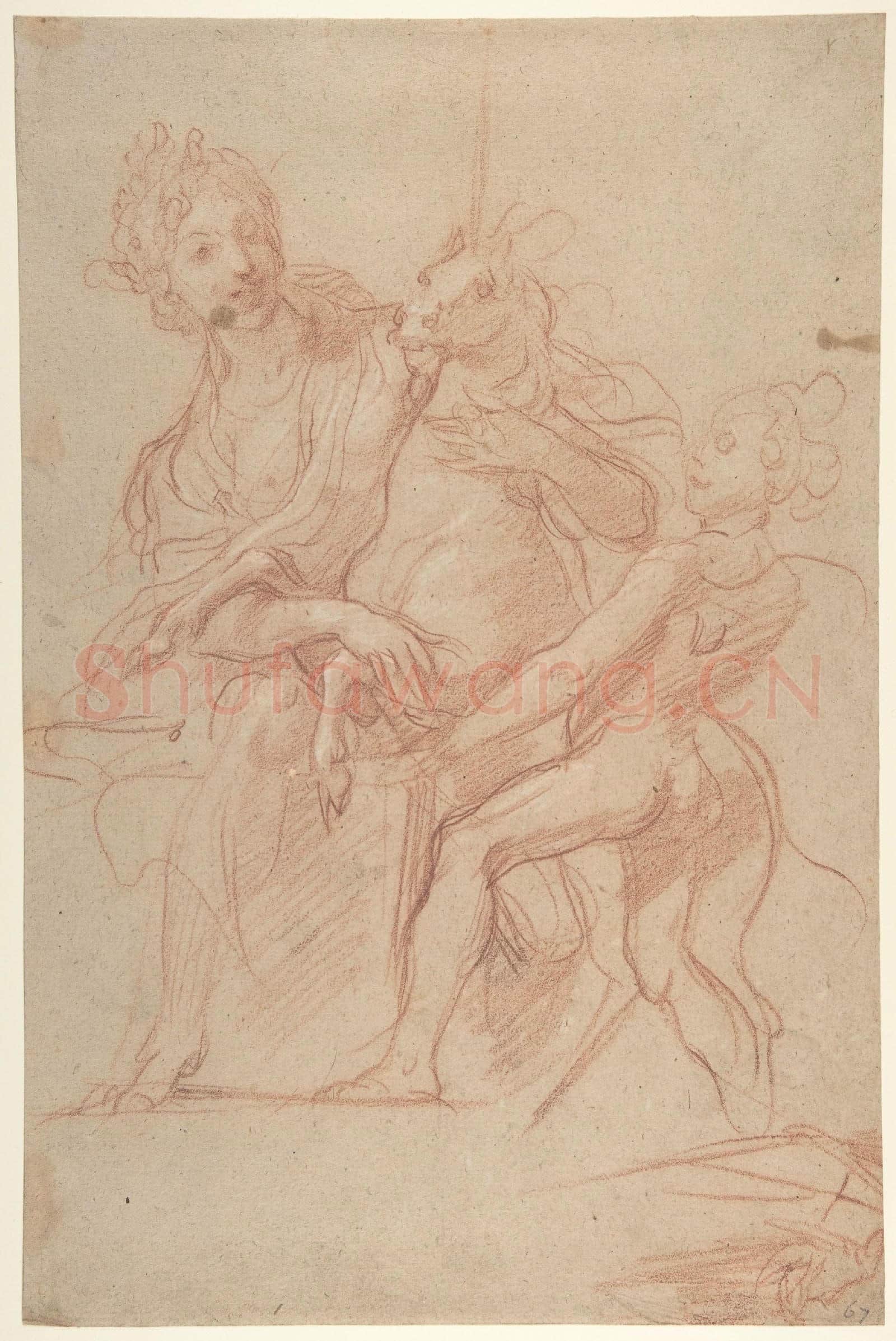 Baldassarre Franceschini-Allegorical Figure of Purity with a Unicorn and Putto.tif