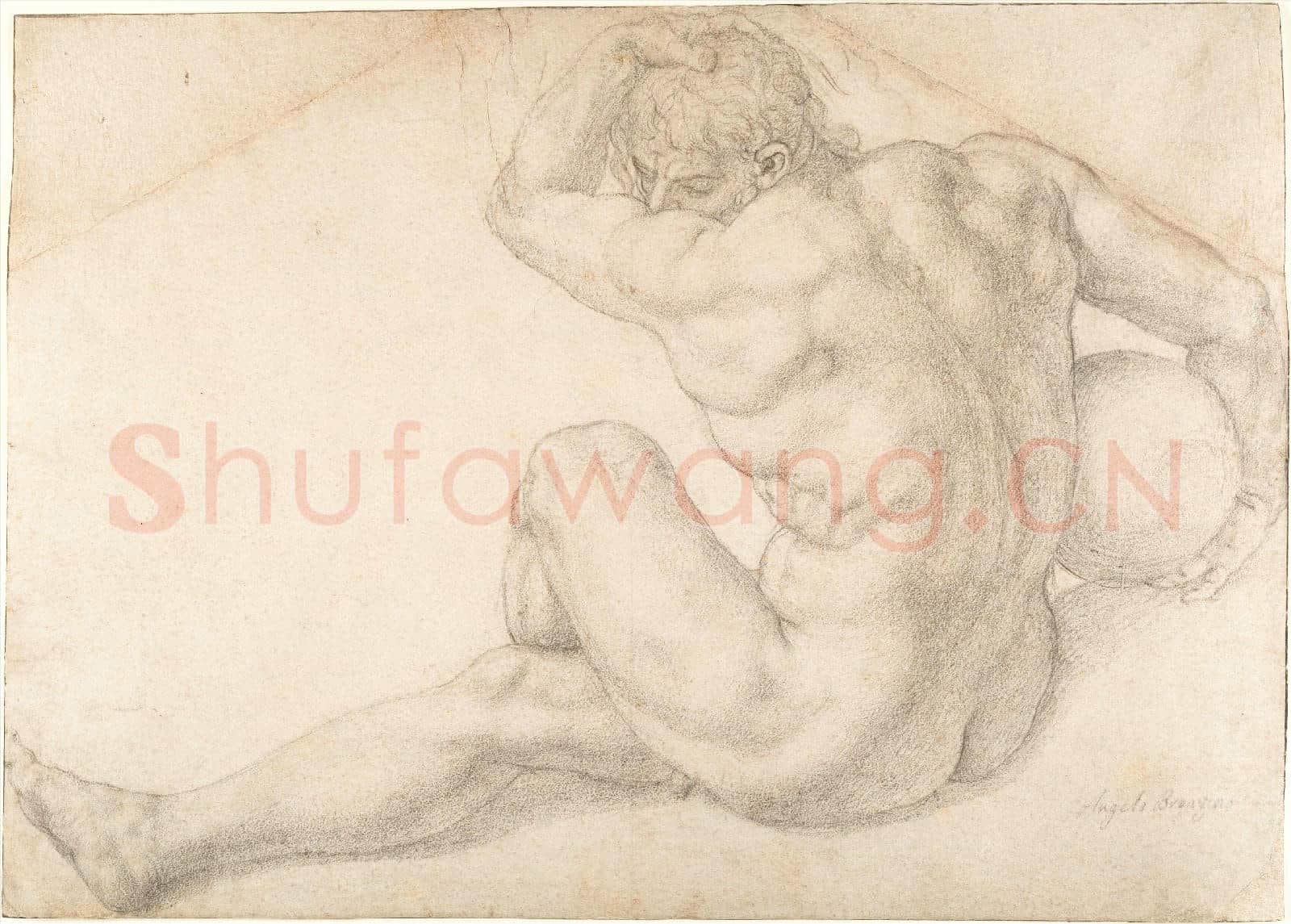 Bronzino-Seated Male Nude(Study for the Martyrdom of St. Lawrence).tif
