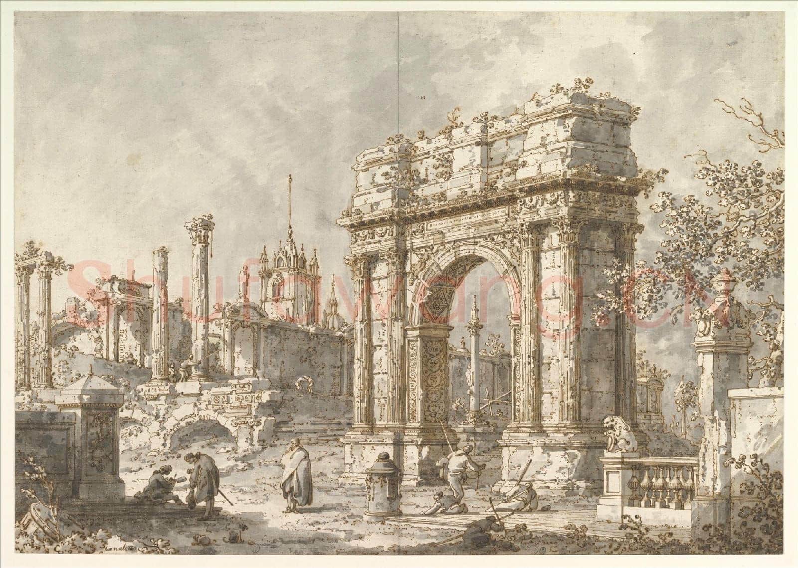 Canaletto-Capriccio with a Roman Triumphal Arch.tif