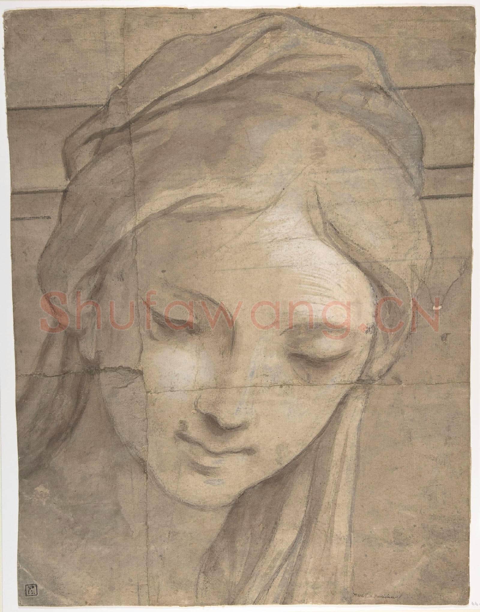 Carlo Cignani-Head of a Young Woman in Three-Quarter View Facing Left.tif