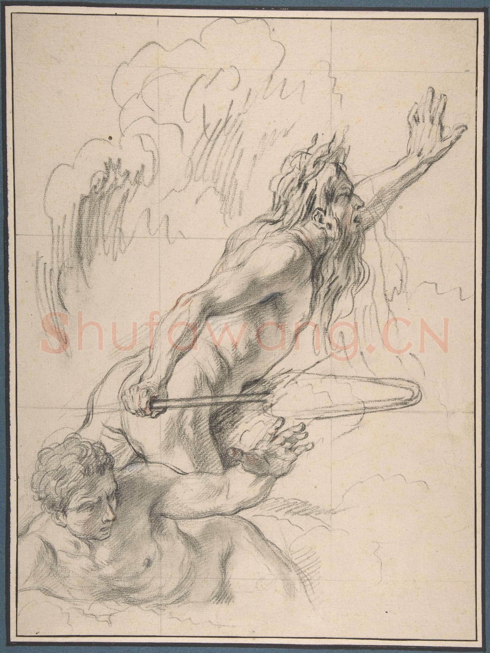 Charles Antoine Coypel-River God and Another Male Figure.tif