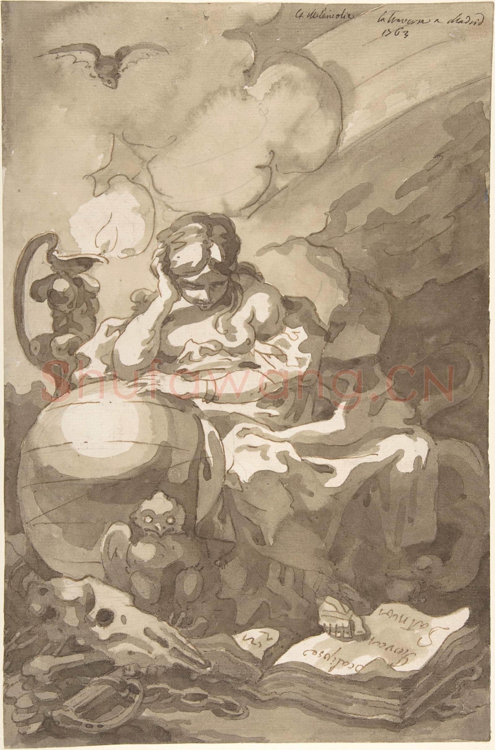 Charles de La Traverse-Allegorical Figure of Melancholy.tif