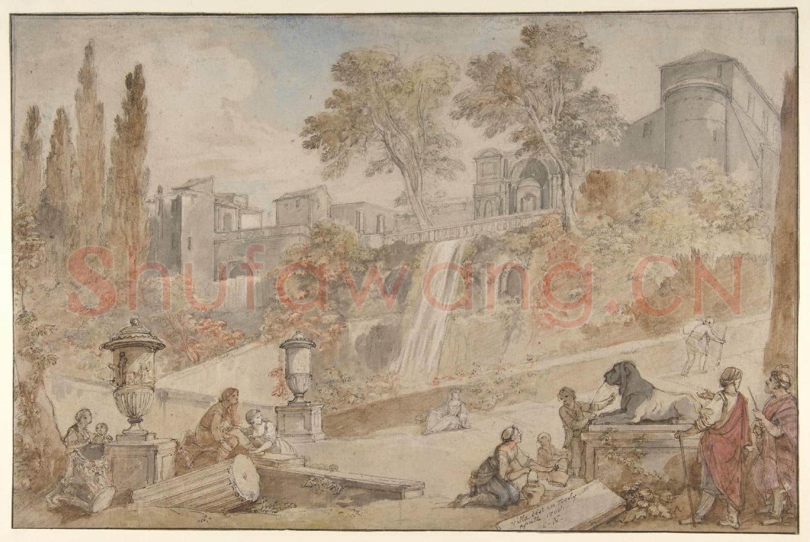 Charles Joseph Natoire-Gardens of the Villa d'Este at Tivoli.tif