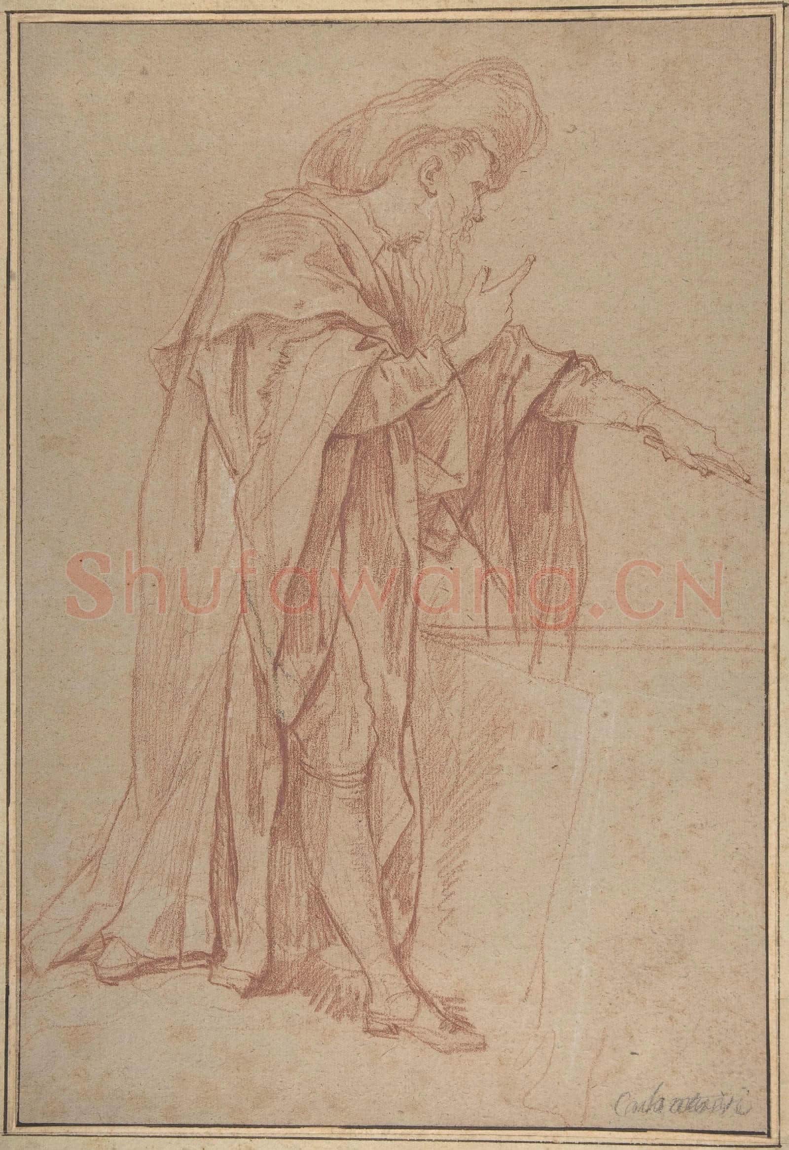 Charles Joseph Natoire-Standing Male Figure with Left Arm Extended(2).tif