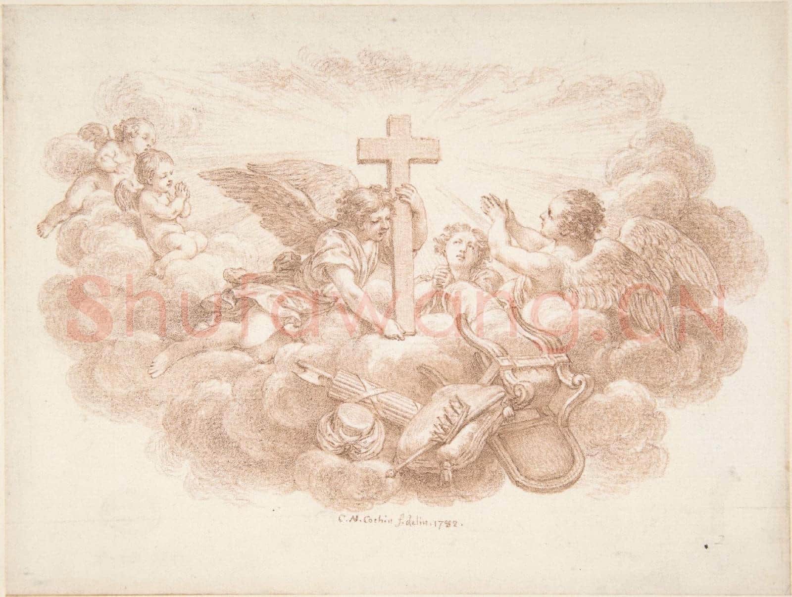 Charles Nicolas Cochin II-The Cross Triumphant over Worldly Powers.tif