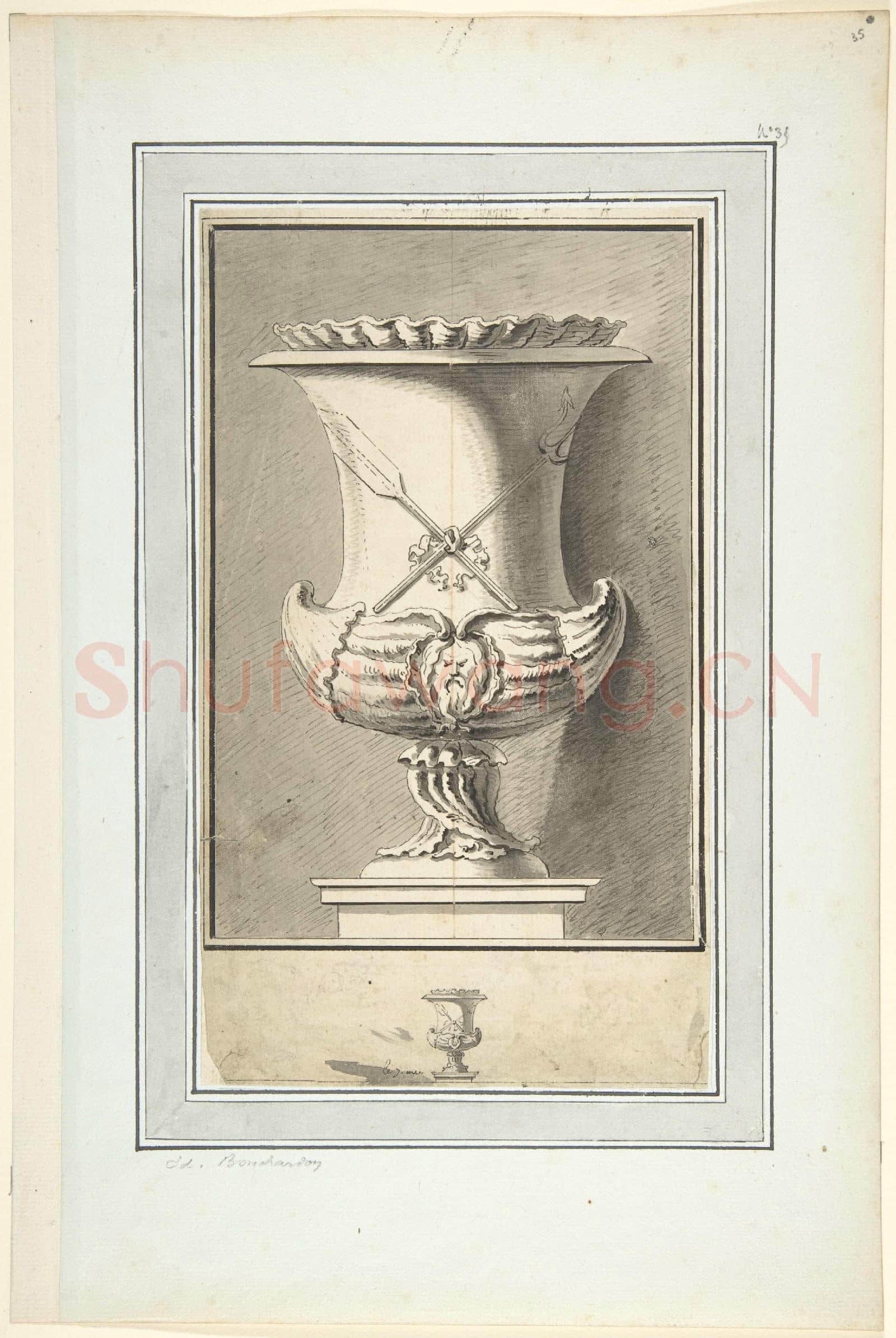 Circle of Edme Bouchardon-Study for Plate 7 of Bouchardon's Premier livre de vases.tif