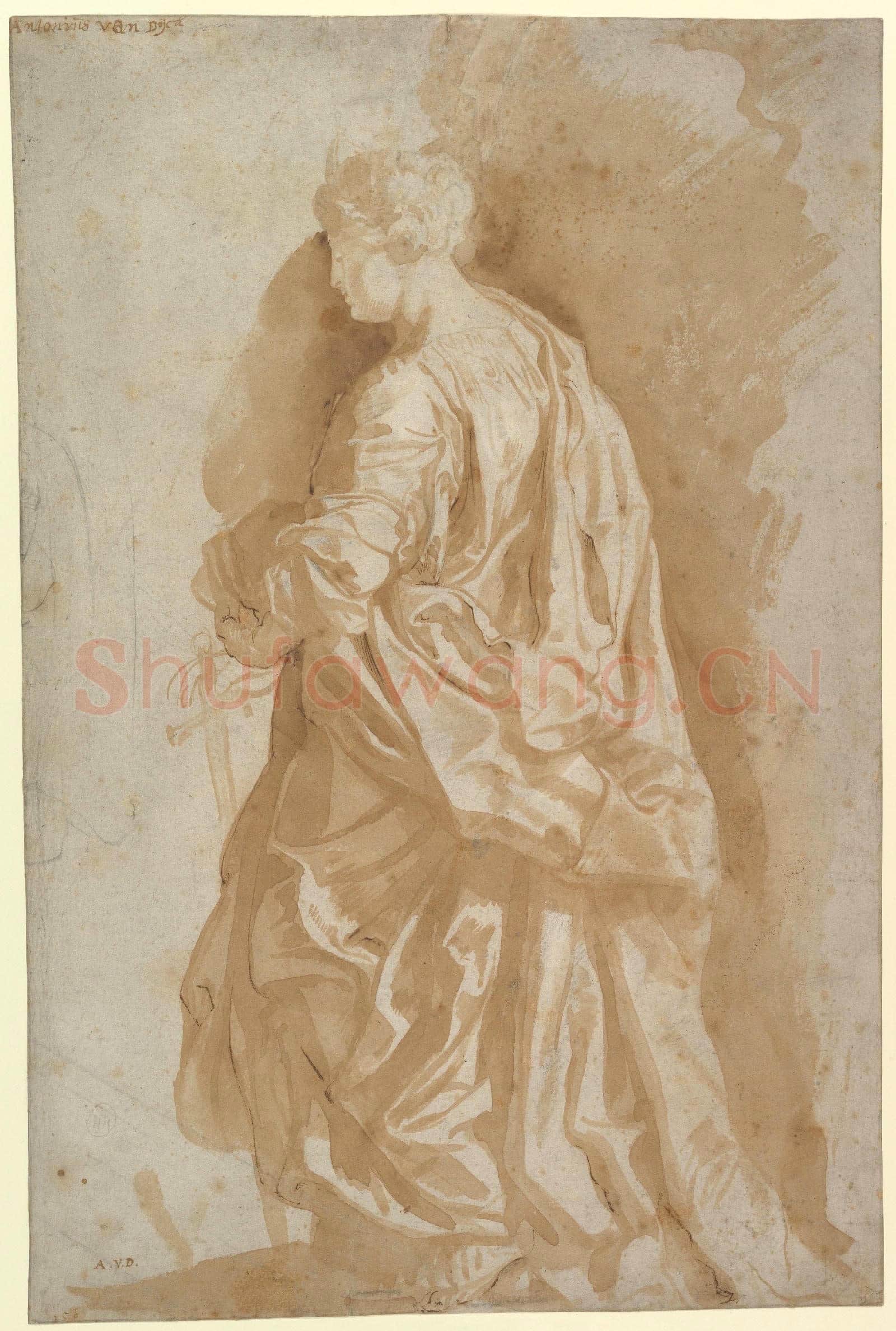 Circle of Peter Paul Rubens-Half-Figure of a Nude Man Facing Left, Head of a Satyr.tif