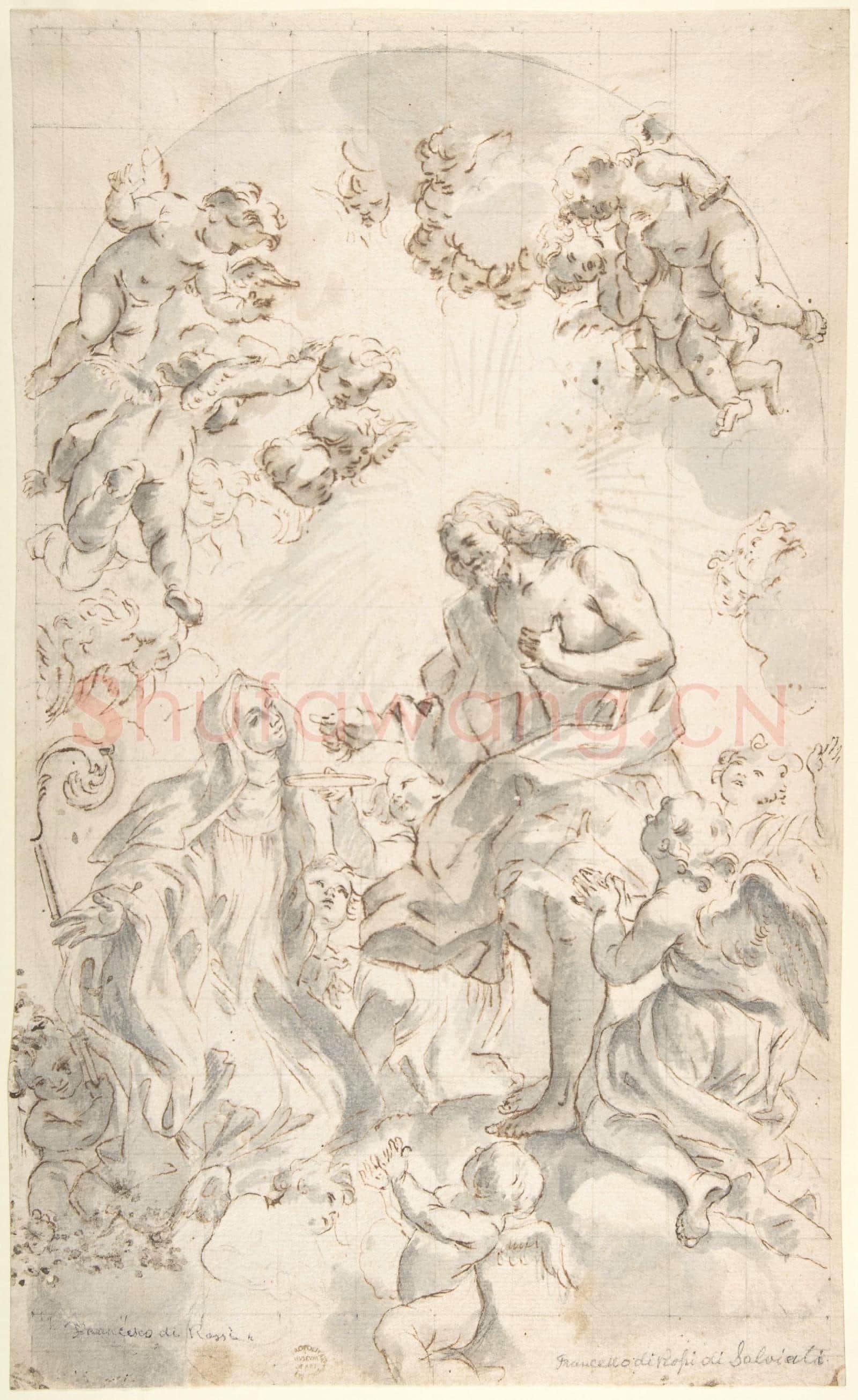 Copy after Giovanni Battista Gaulli-Copy of Gaulli's Drawing Christ Giving the Host.tif