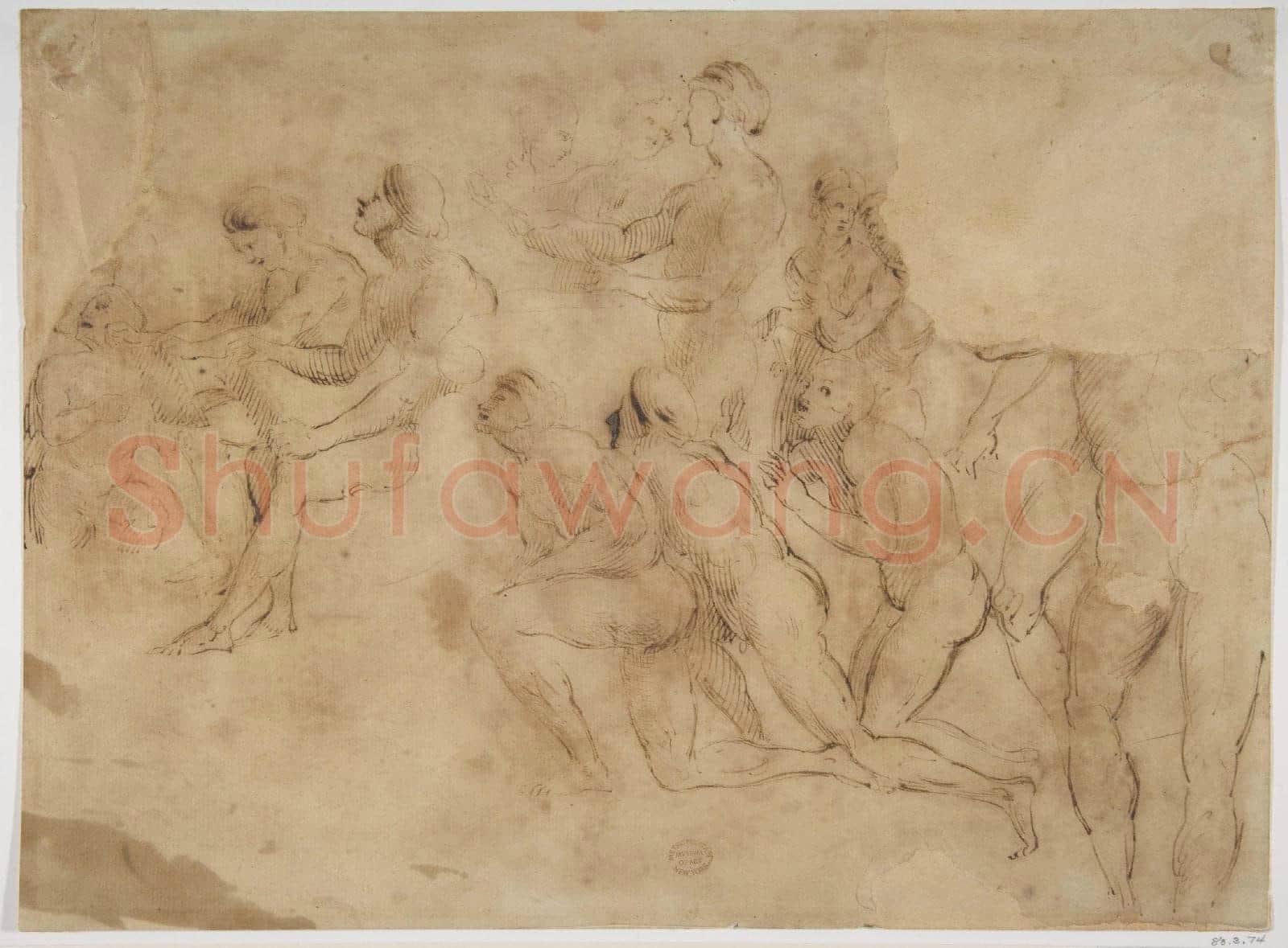 Copy after Raphael-Figure studies copy in reverse of a Raphael drawing.tif