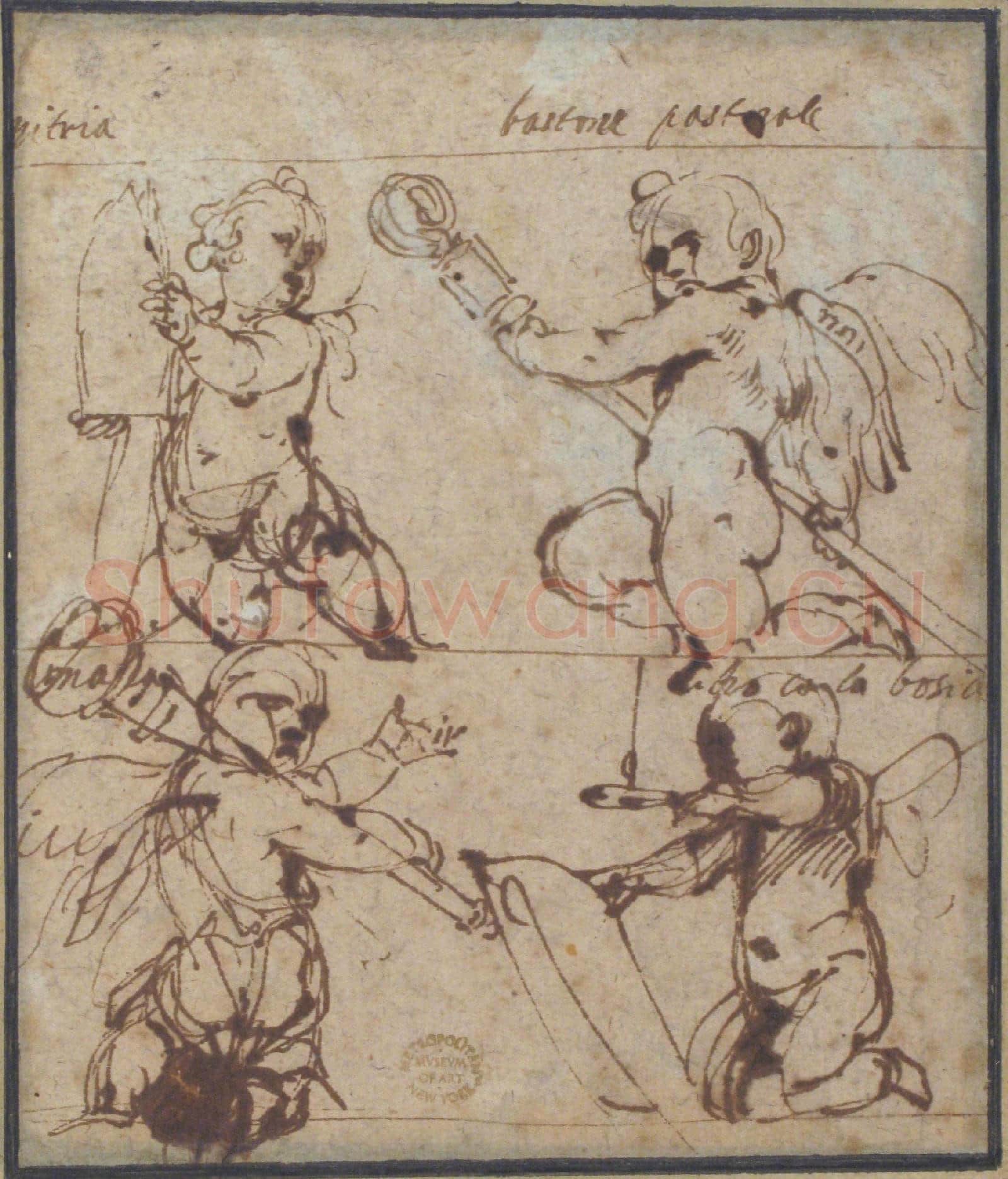 Daniele Crespi-Putti with a Mitre, Crosier Mace, Book, and Candle.tif