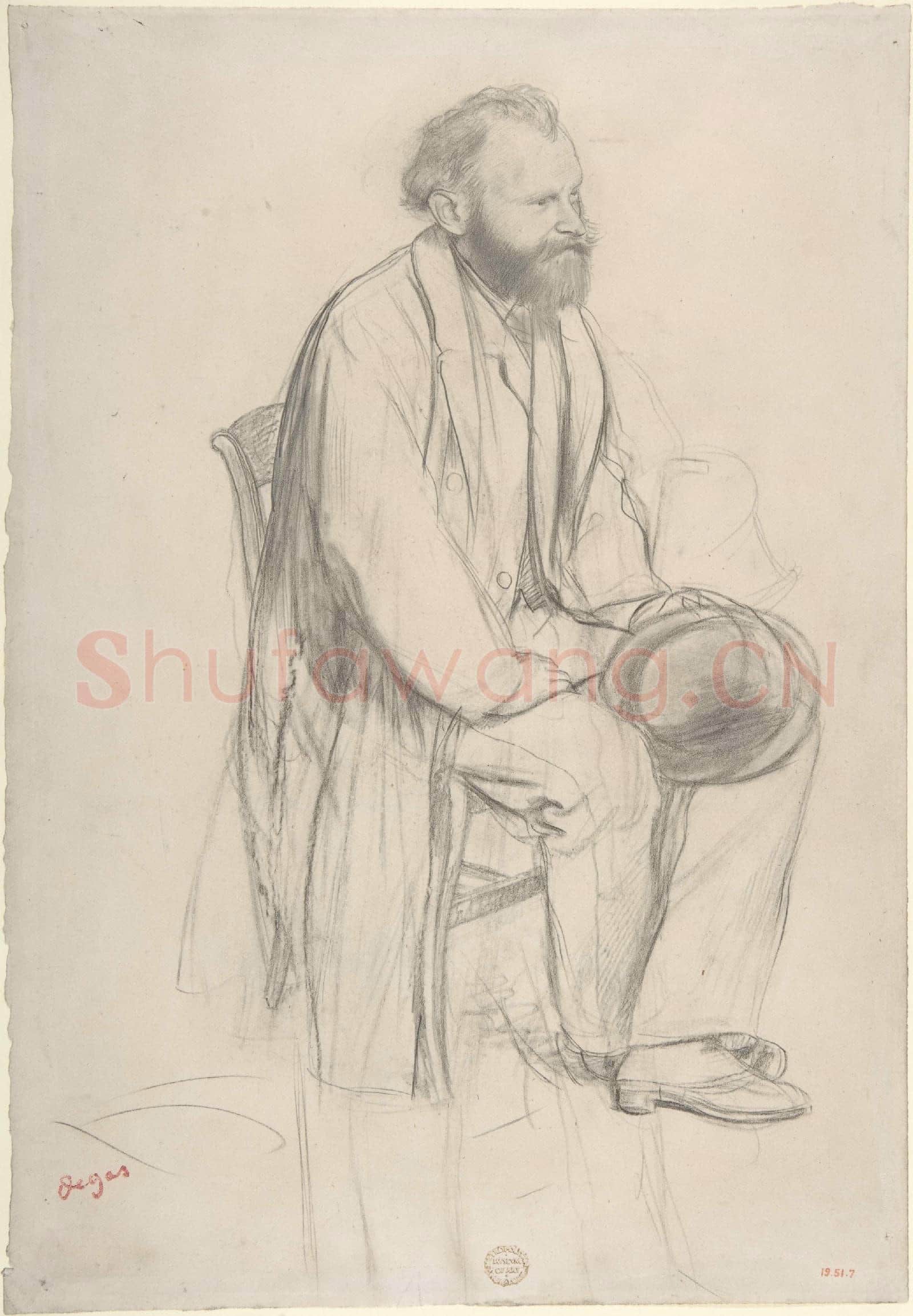 Edgar Degas-Édouard Manet, Seated, Holding His Hat.tif