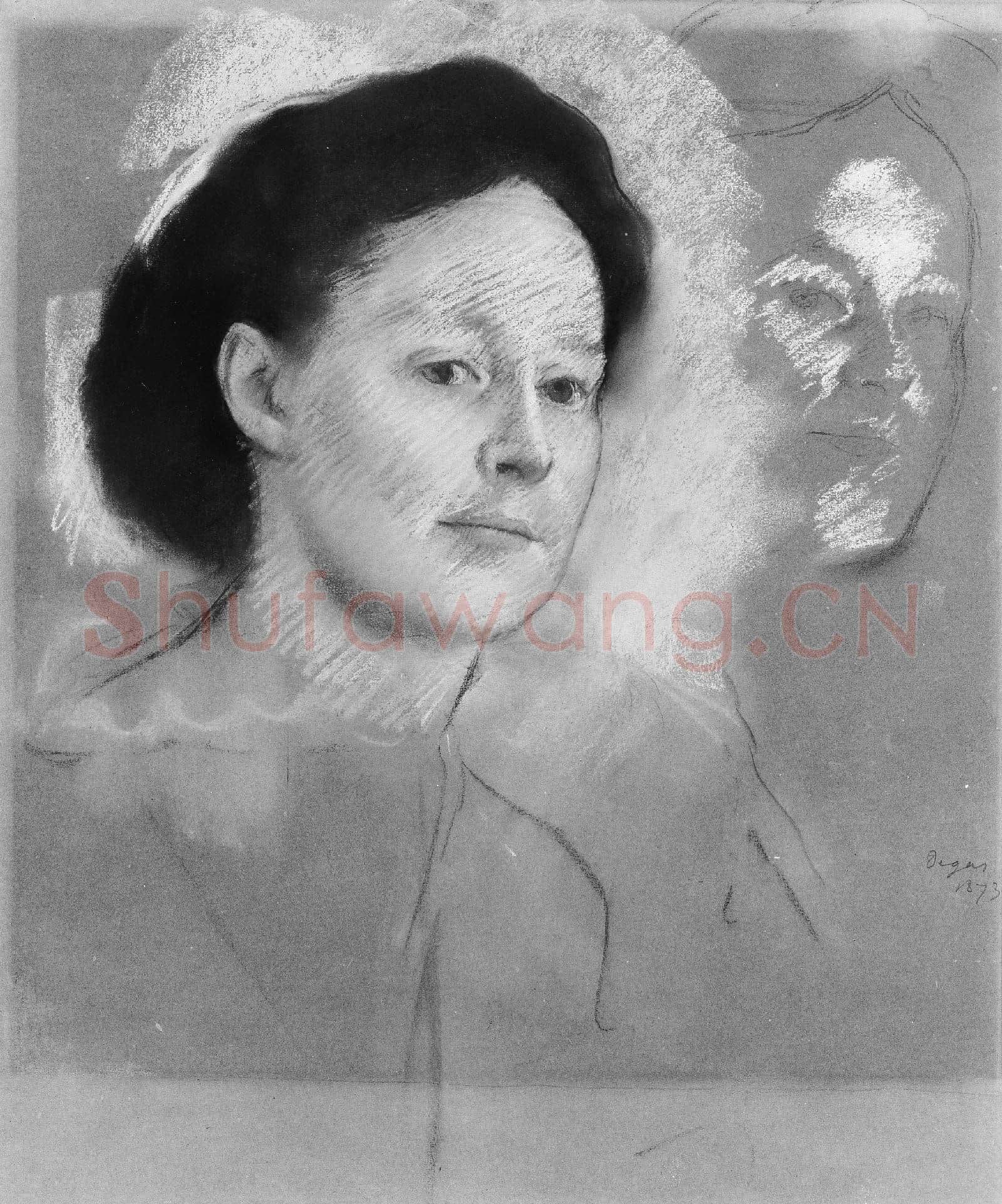 Edgar Degas-The Artist's Cousin, Probably Mrs. William Bell.tif