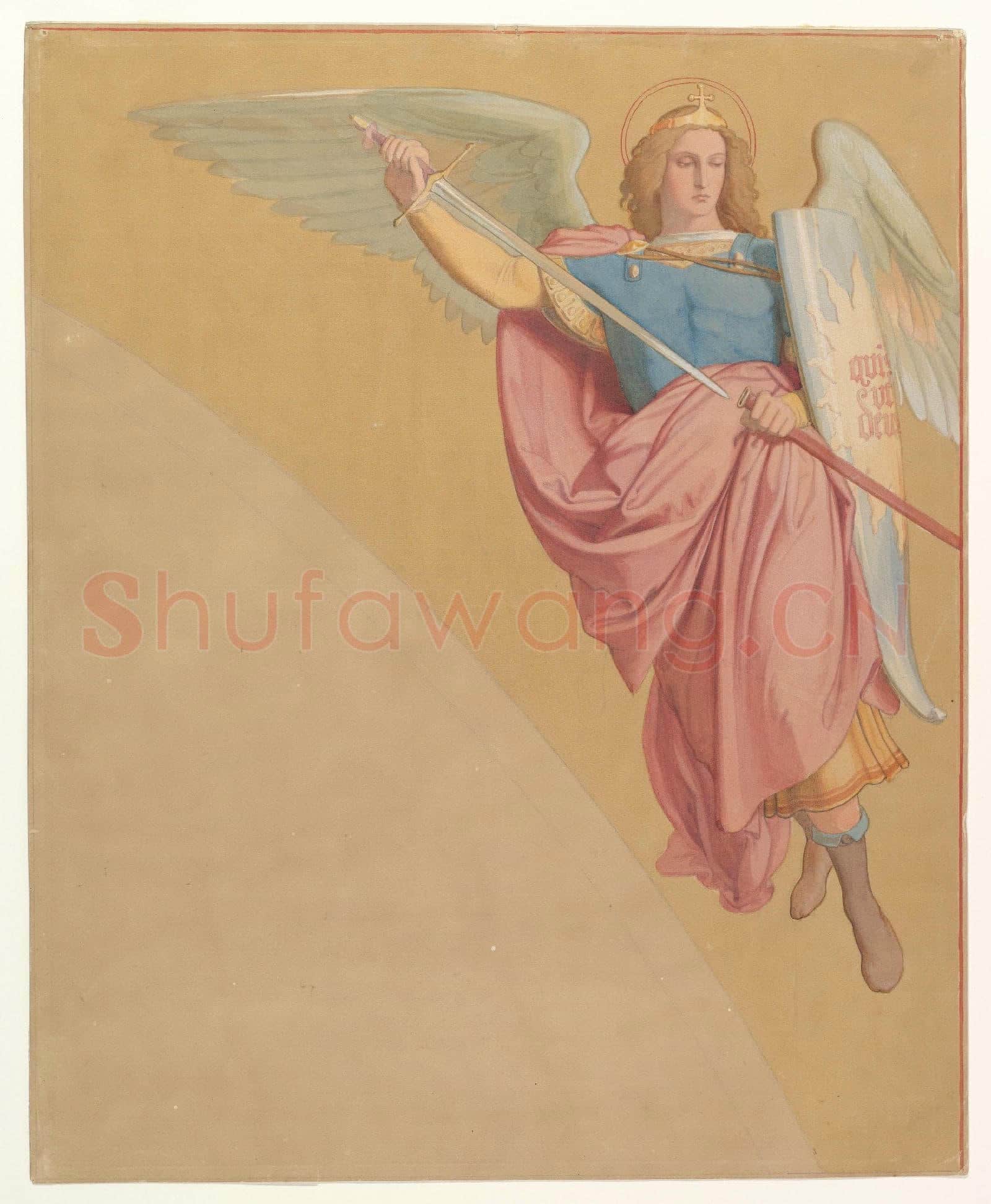 Eduard Jakob von Steinle-Archangel Drawing a Sword.tif