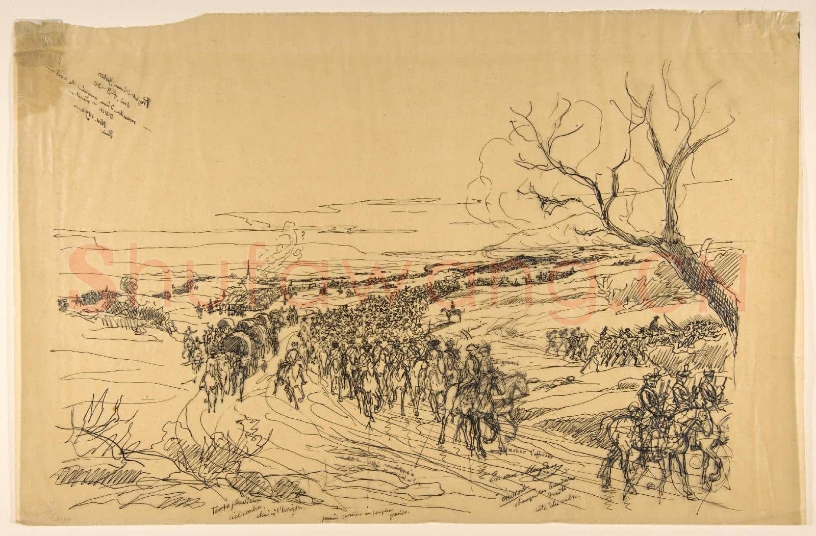 Evert Louis van Muyden-Drawing for an Etching Cavaliers in a Landscape.tif