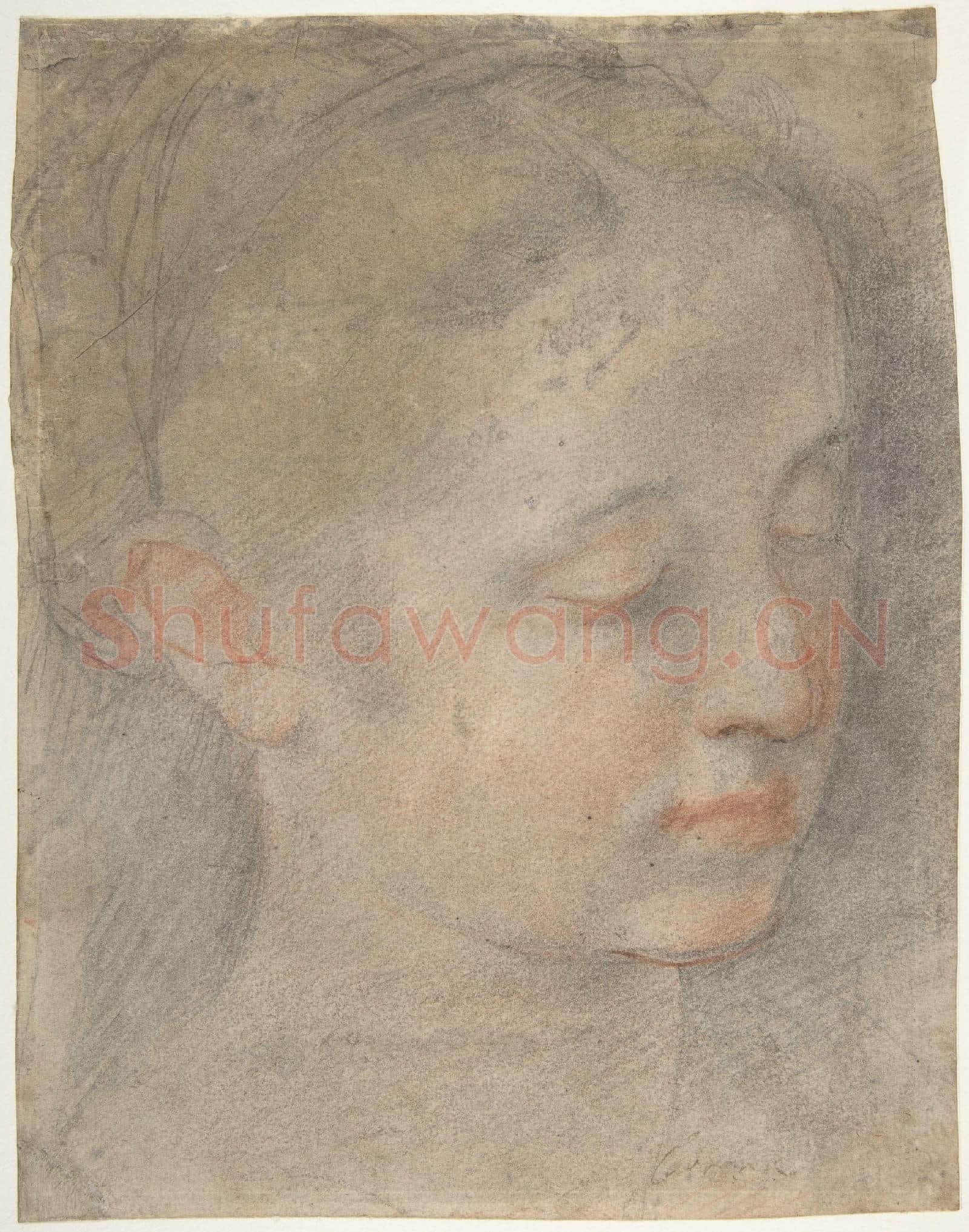 Federico Barocci-Head of a Young Woman Looking to Lower Right.tif
