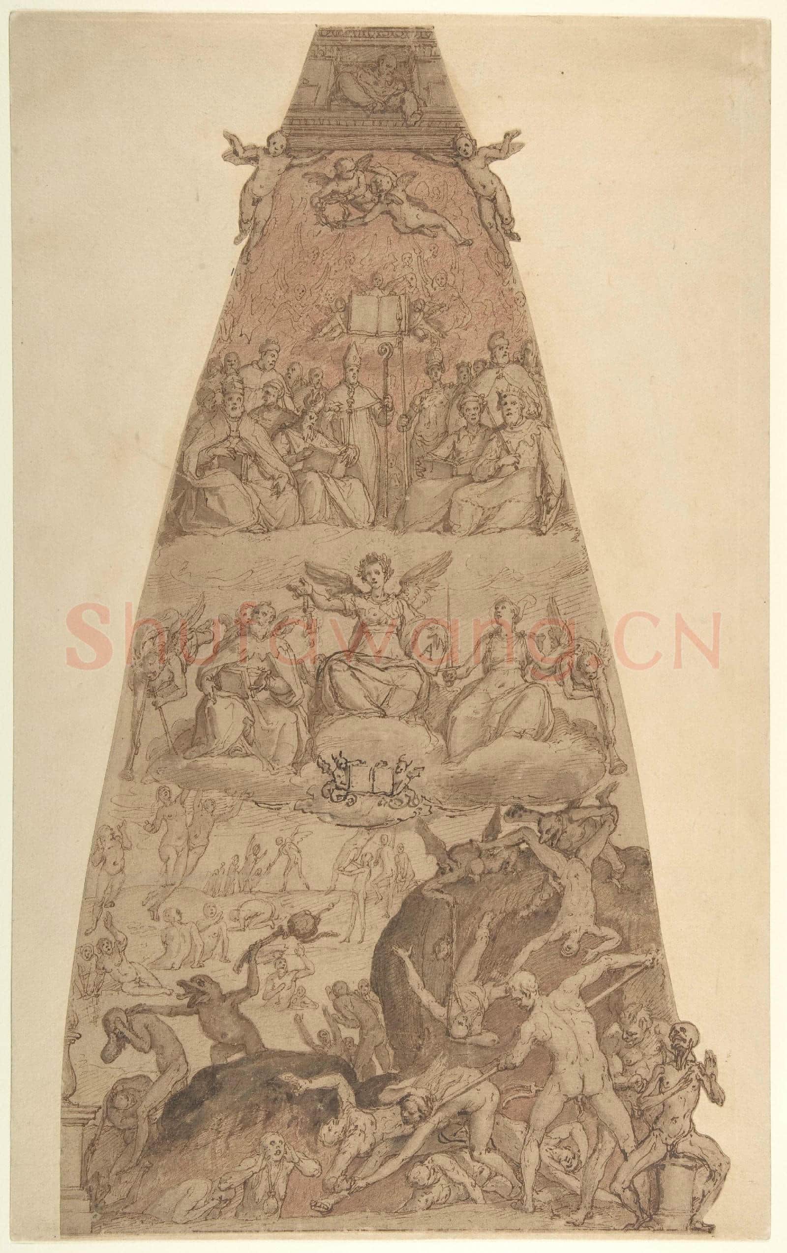 Federico Zuccaro-Scene from the Last Judgment, Study for the Fresco Decoration.tif