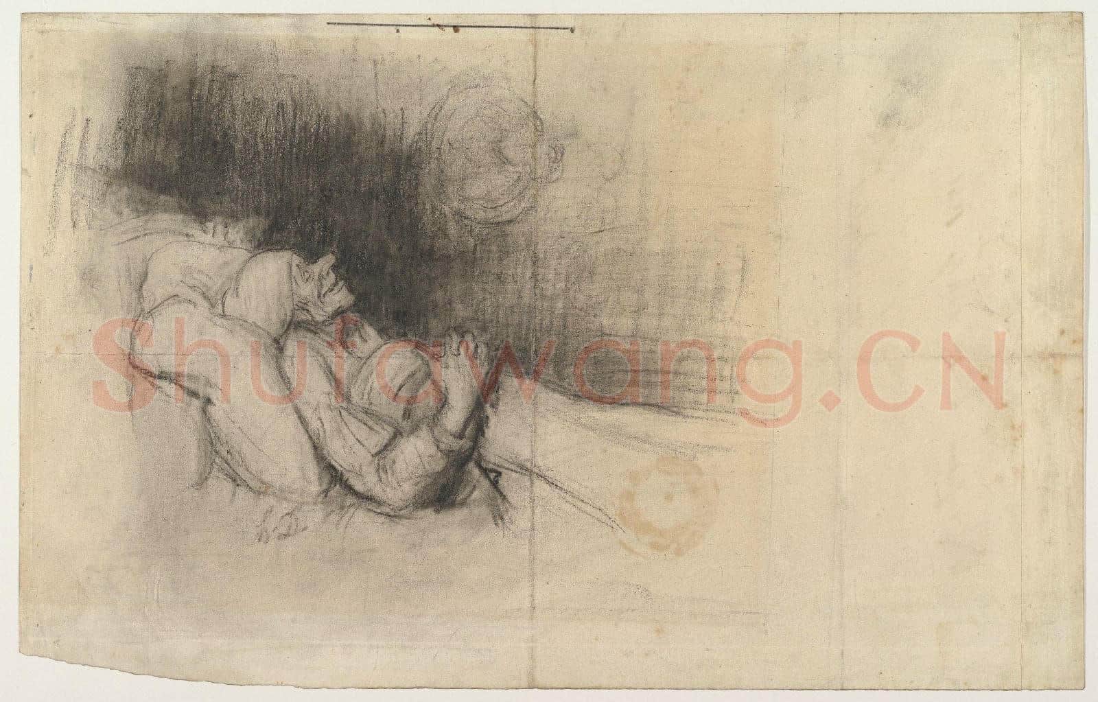 Formerly attributed to copy after Honoré Daumier-Man Dreaming.tif
