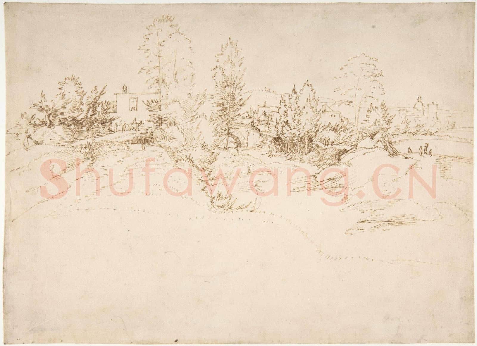 Fra Bartolomeo-Wooded Approach to a Town.tif