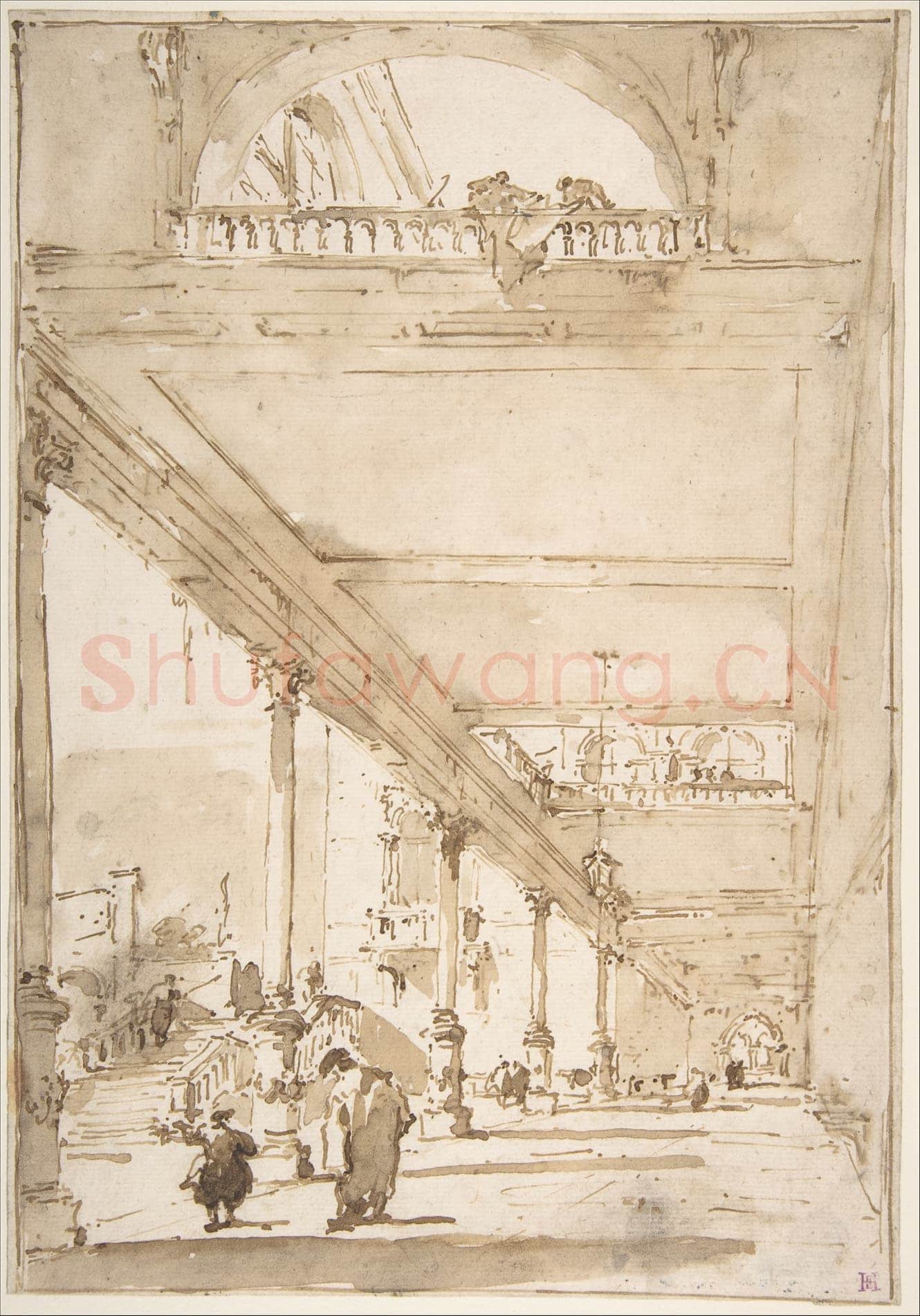 Francesco Guardi-Architectural Capriccio A Palace Colonnade.tif