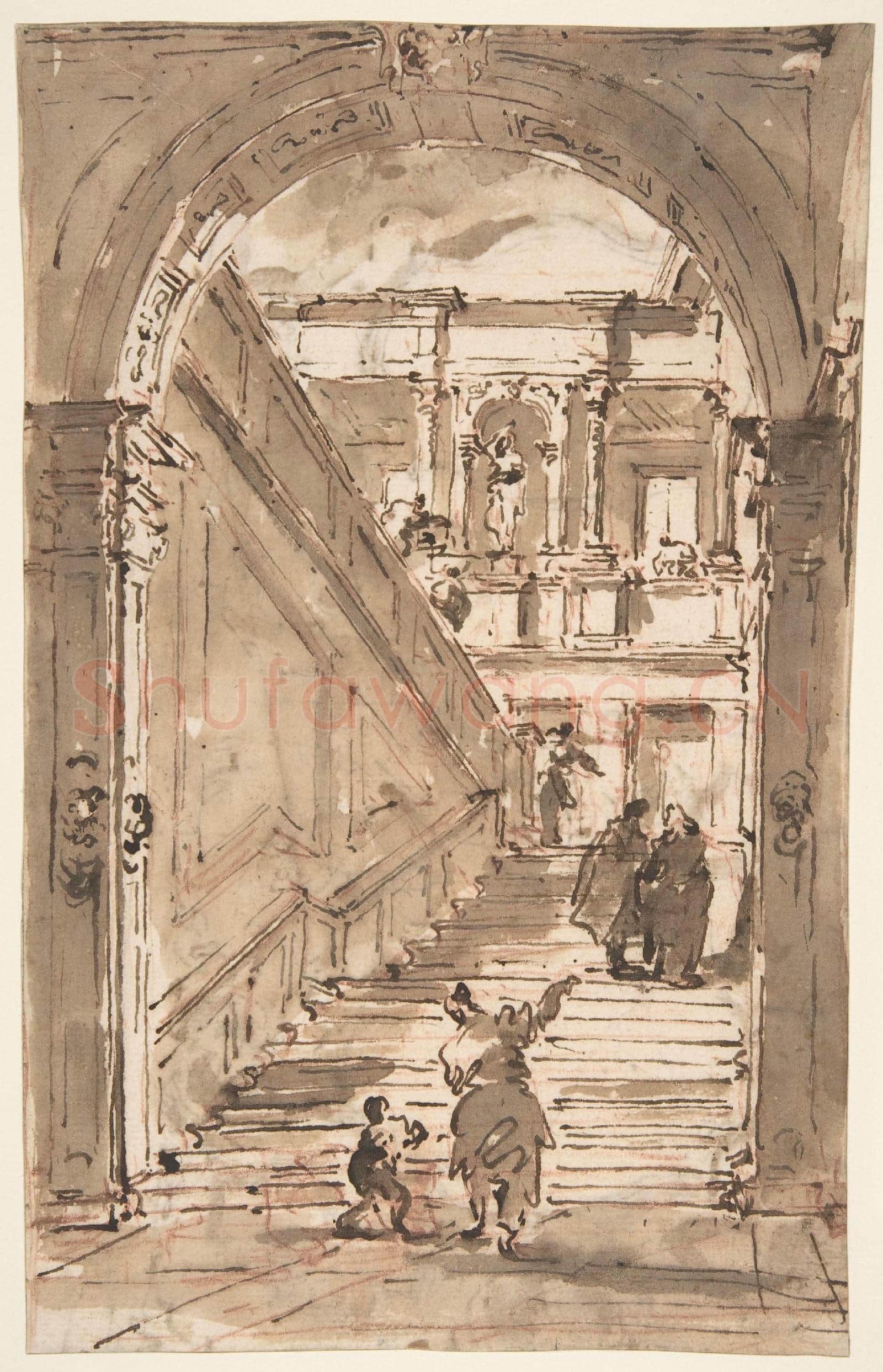 Francesco Guardi-Architectural Fantasy Figures on a Grand Staircase2.tif