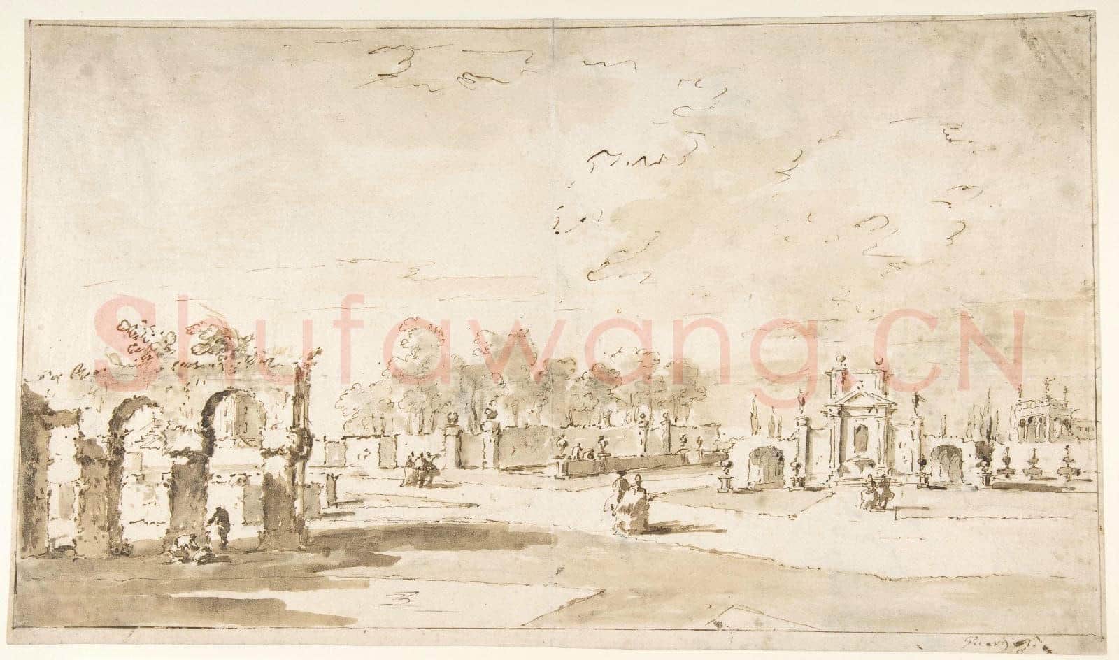 Francesco Guardi-Gardens of the Villa Correr, near Strà.tif