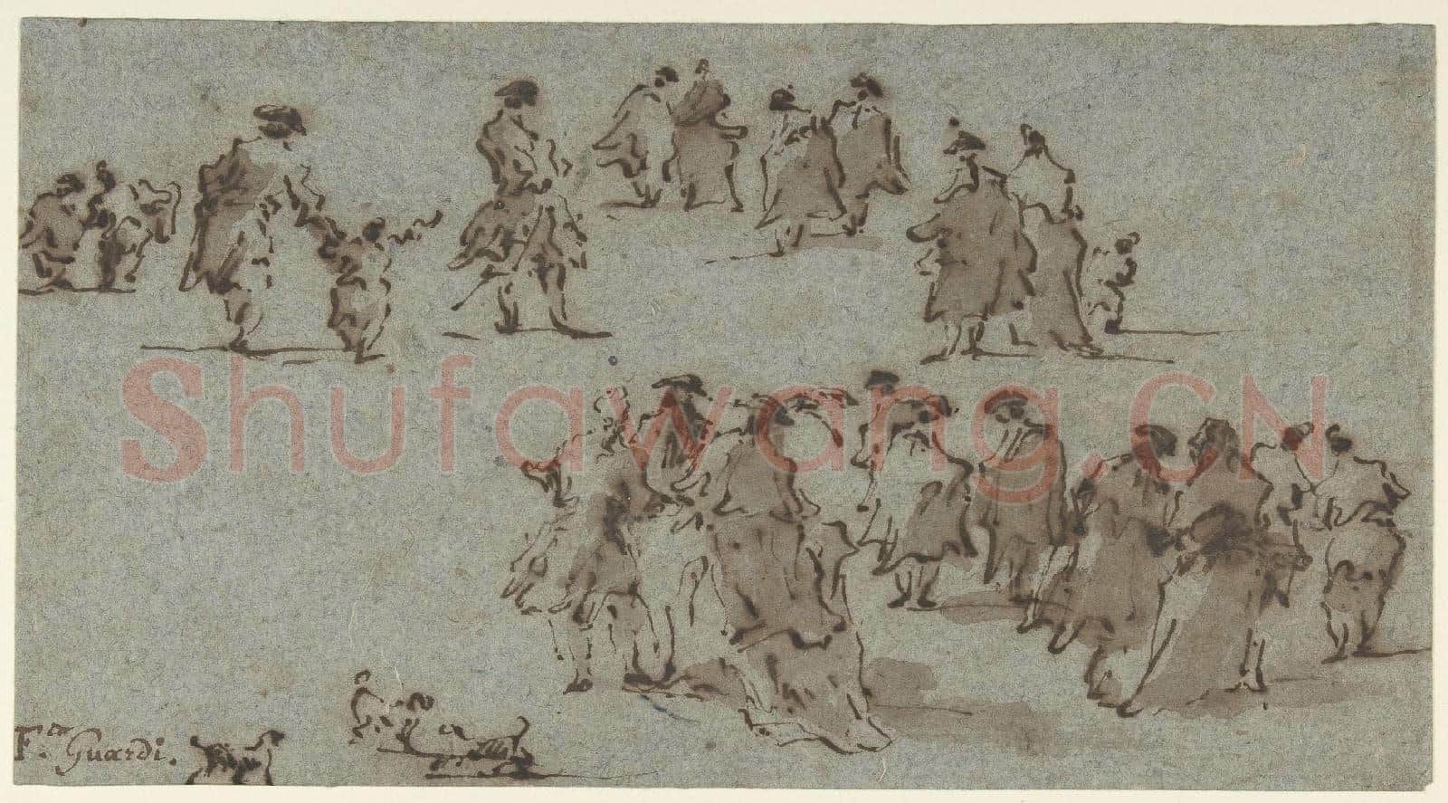 Francesco Guardi-Studies for Groups of Walking Dressed Figures.tif
