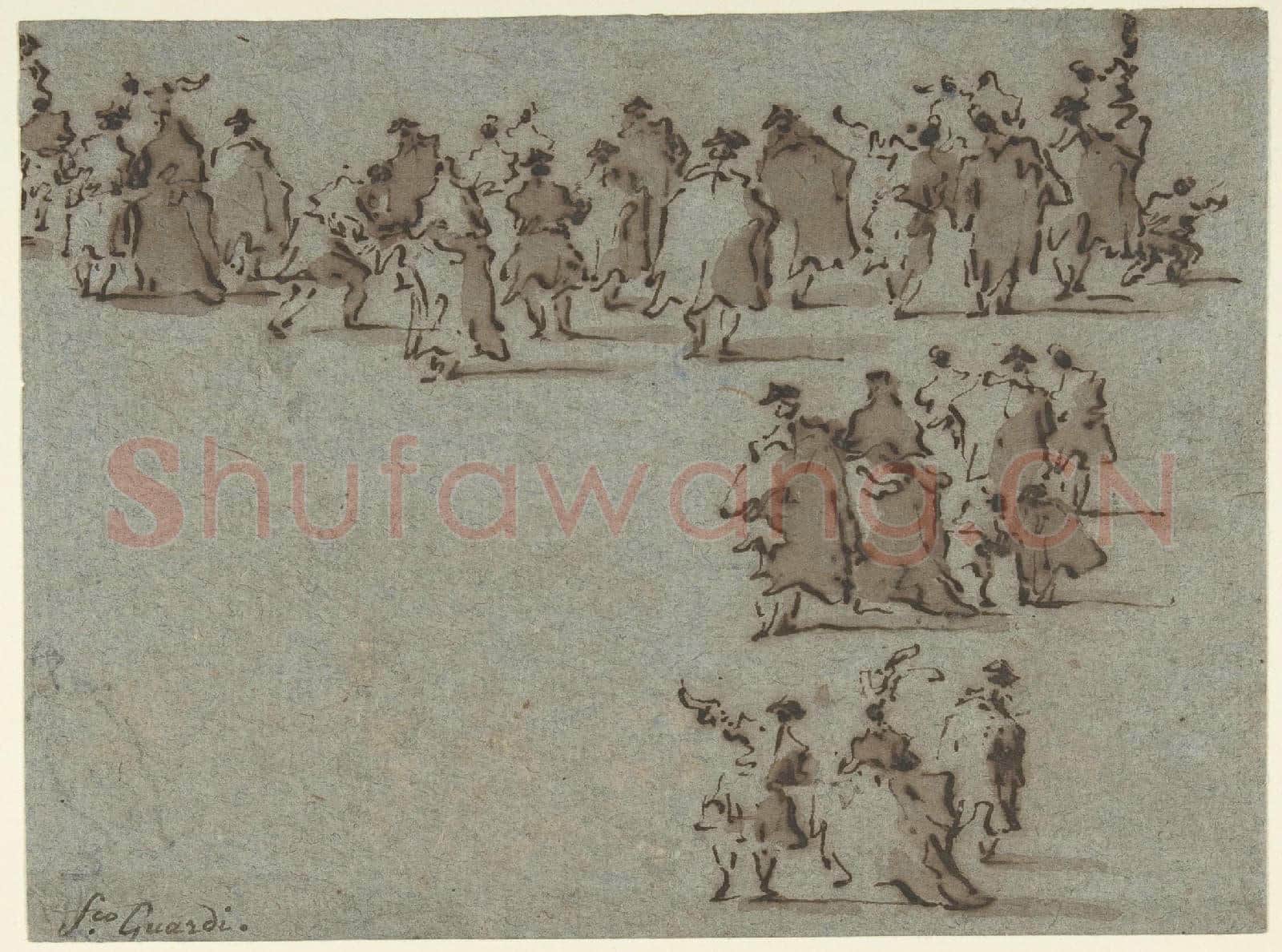 Francesco Guardi-Studies of Walking Figures.tif