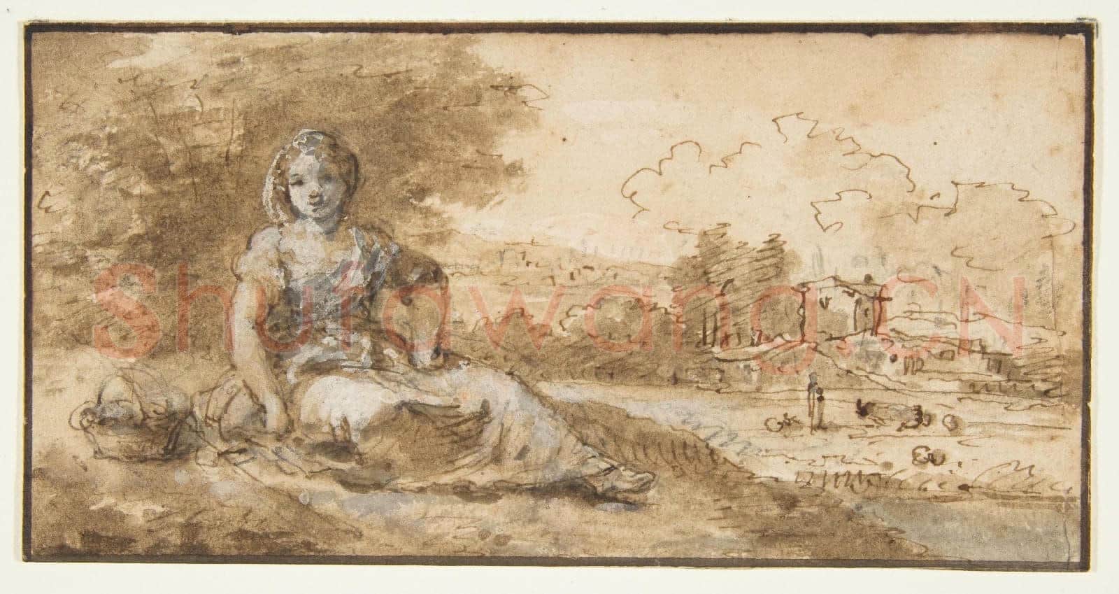 Francesco Zuccarelli-Seated Girl in a Landscape.tif