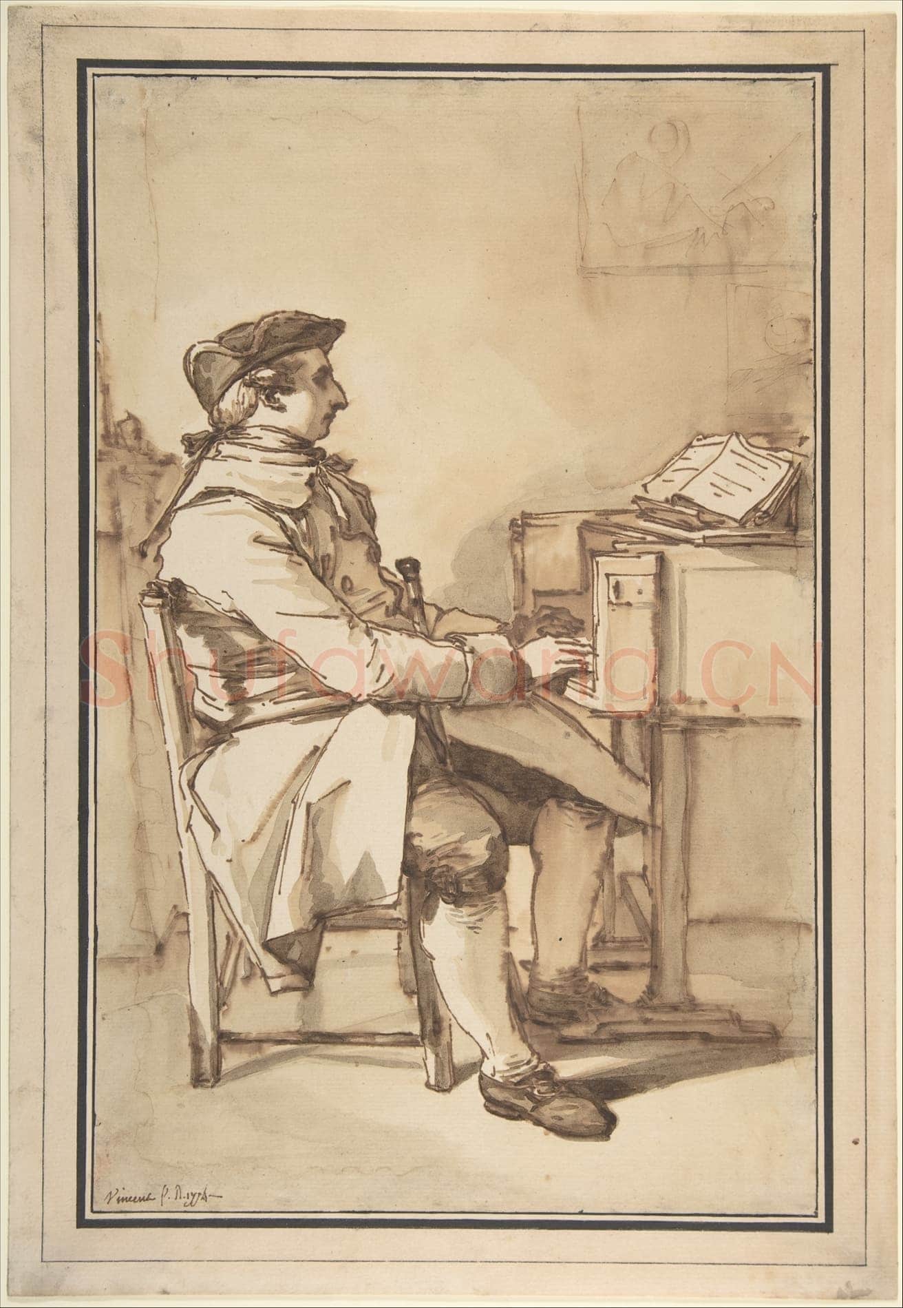 François André Vincent-Man Seated at a Keyboard Instrument.tif