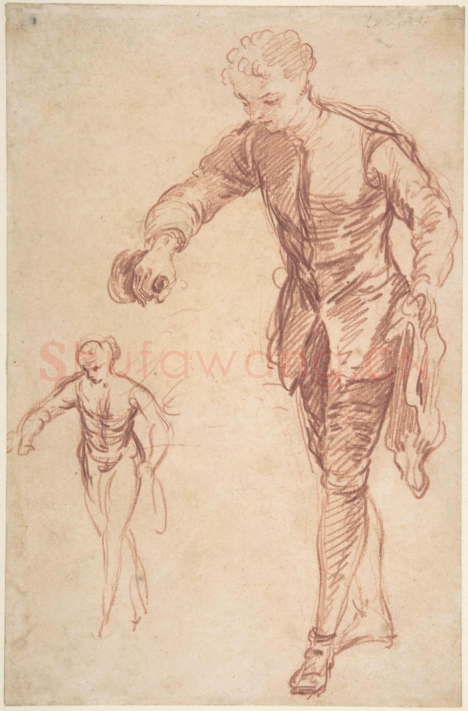 François Le Moyne-Study of a Valet Pouring Wine.tif
