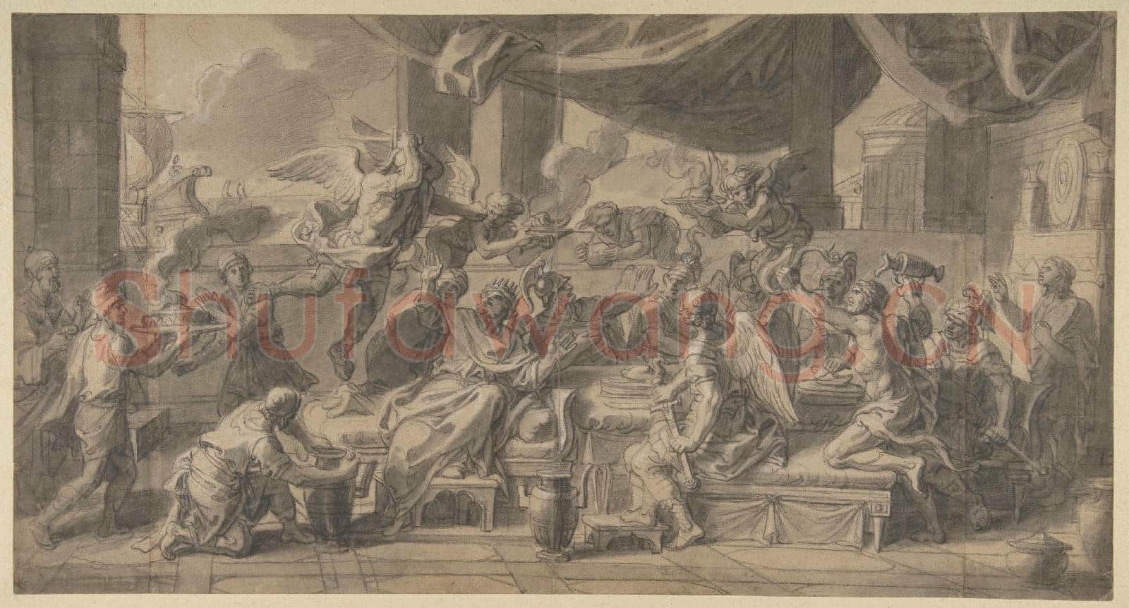 François Verdier-The Harpies Driven from the Table of King Phineus.tif