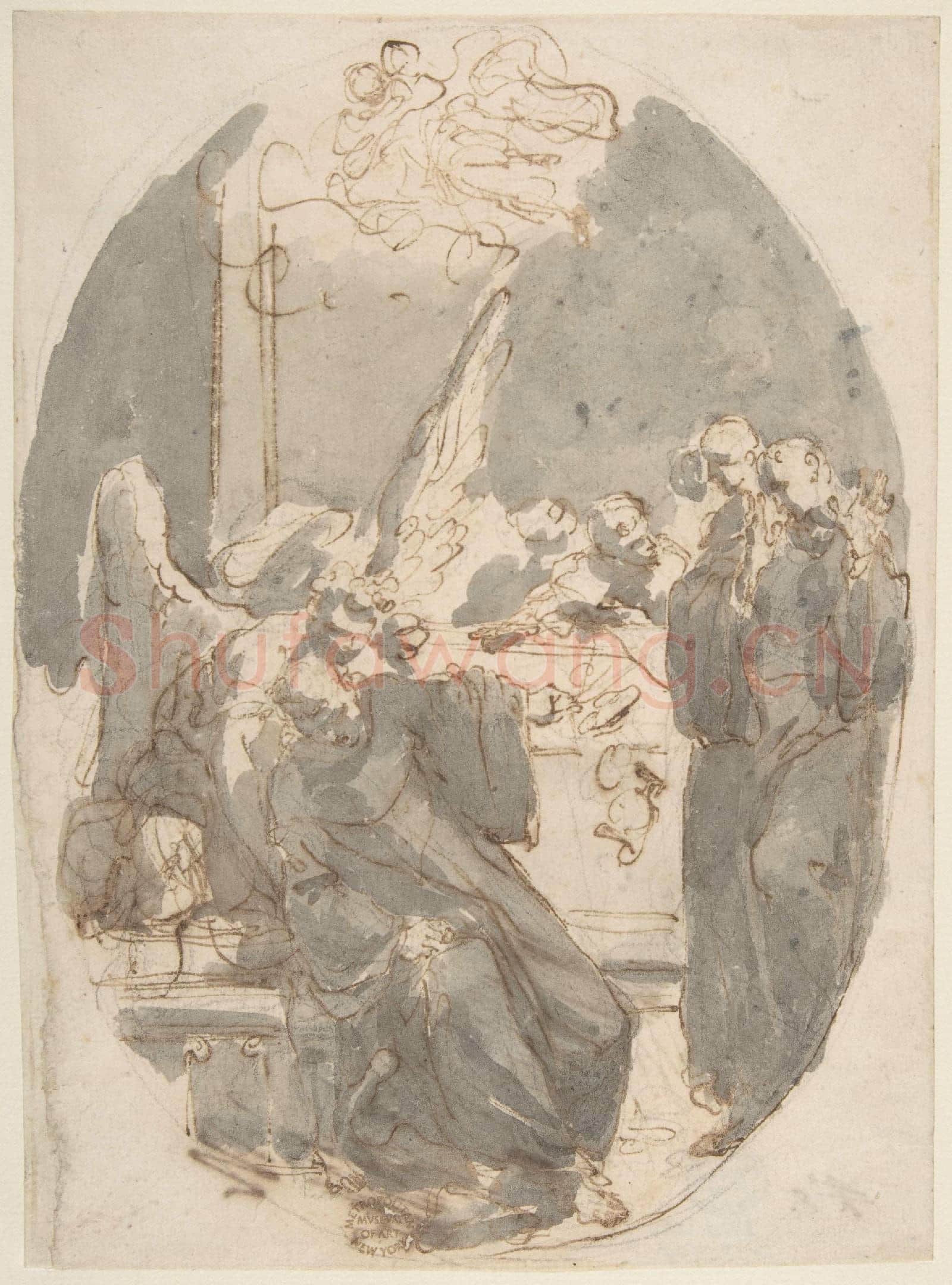 Gaetano Gandolfi-A Dying Ecclesiastic Supported by an Angel.tif