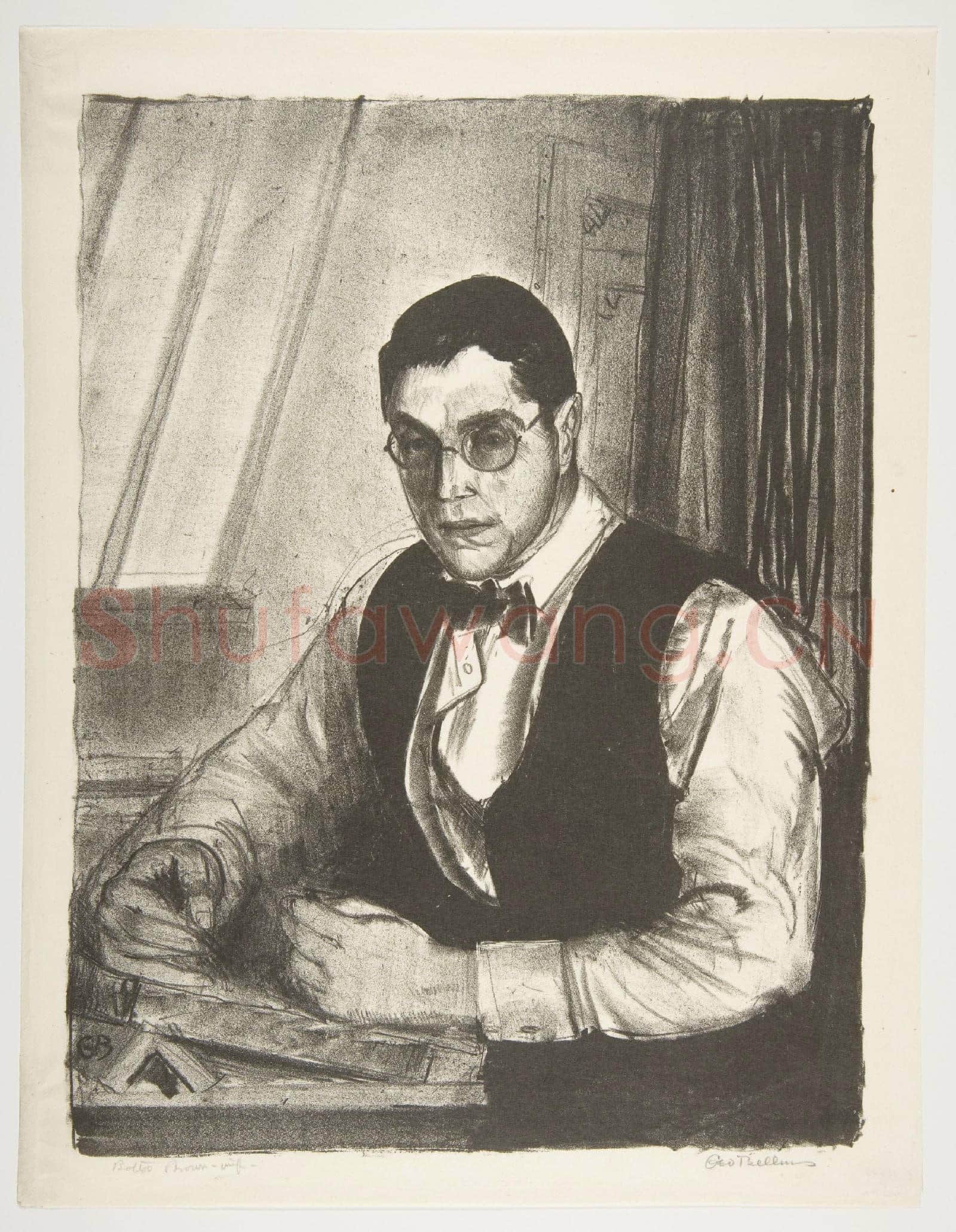 George Bellows-Gene Speicher Drawing on a Stone.tif