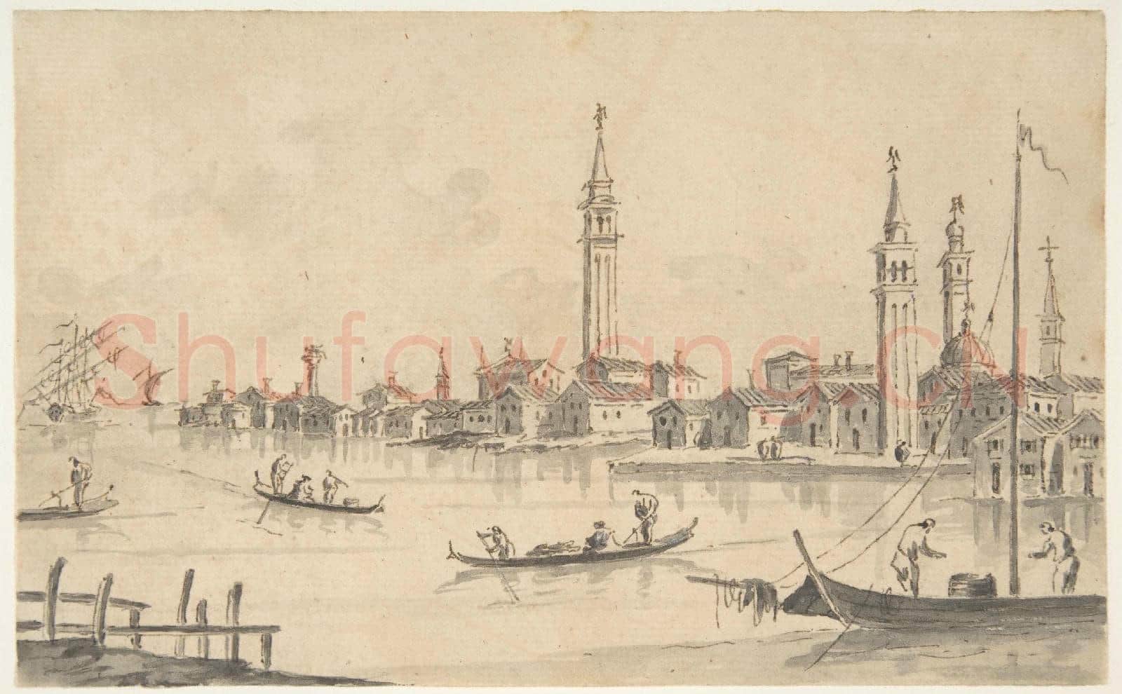 Giacomo Guardi-The Island of Burano.tif