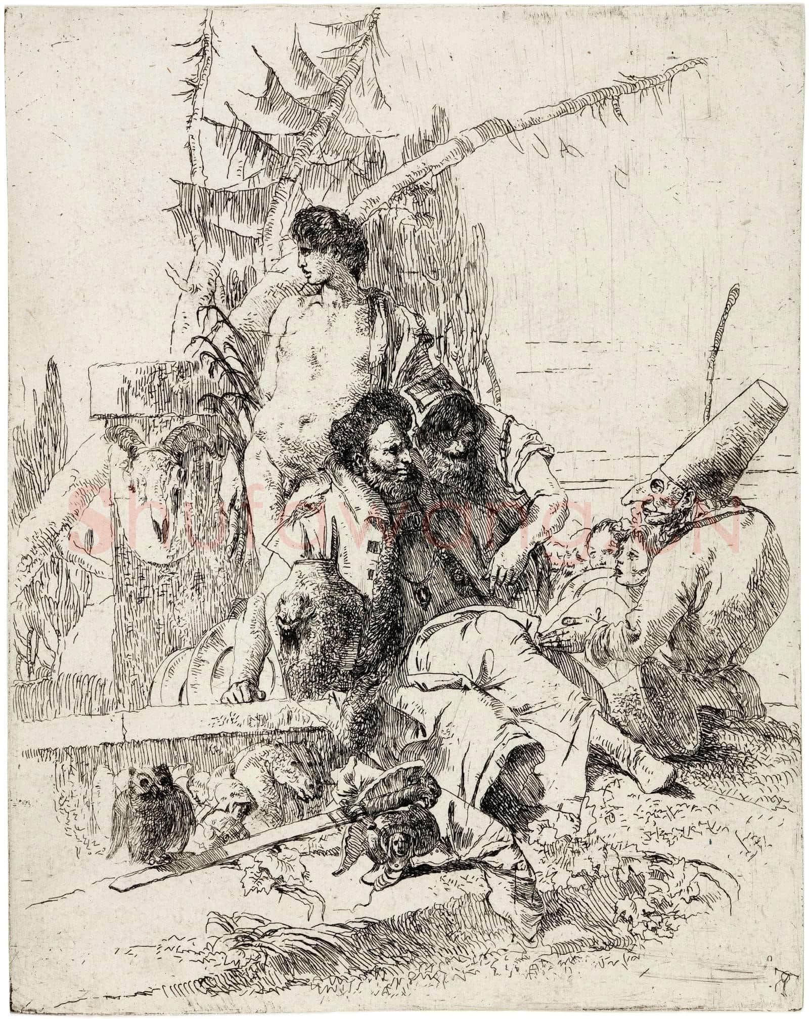 Giambattista TIEPOLO(1696-1770)(Italy)-Punchinello gives counsel.tif