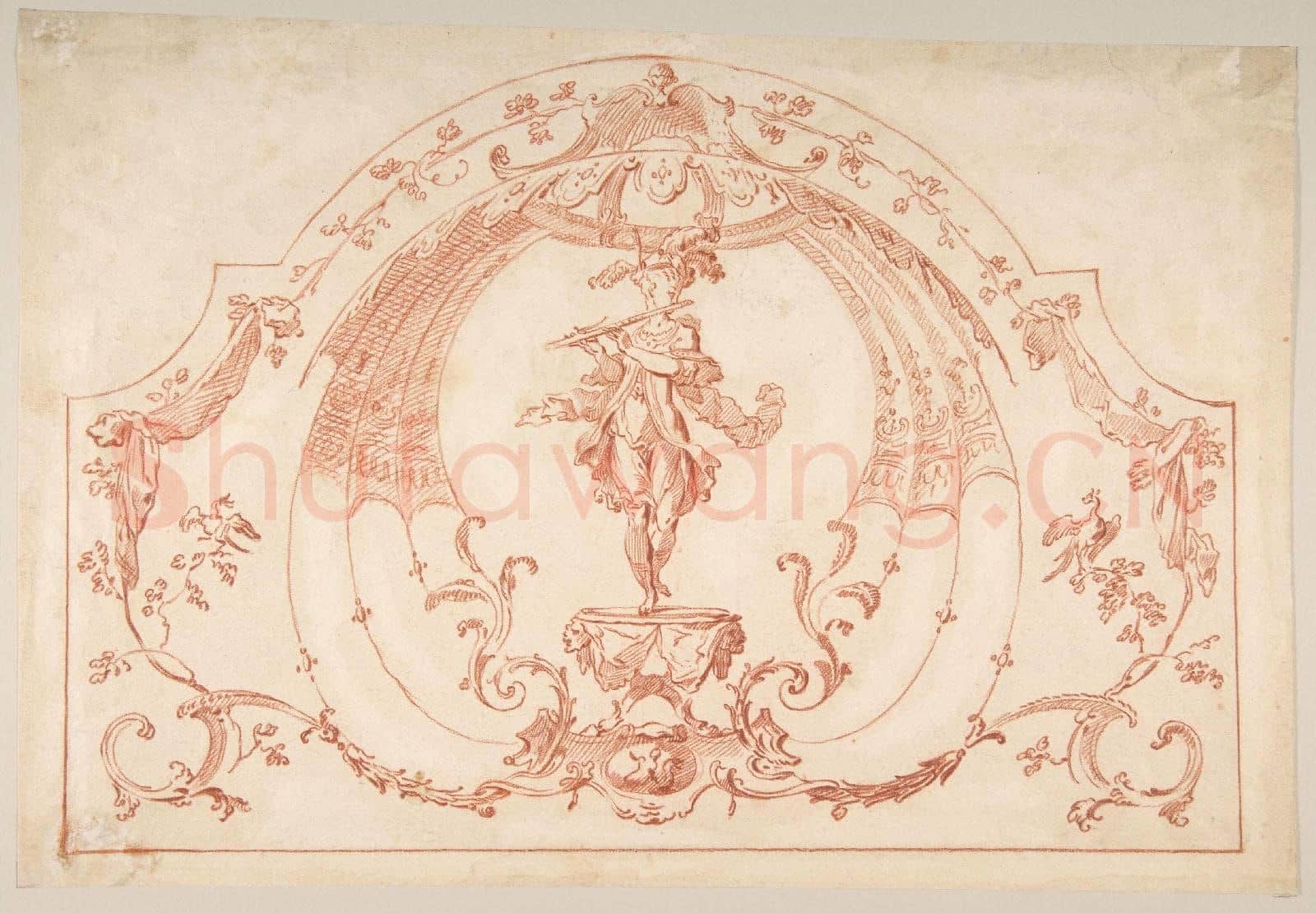 Gilles-Marie Oppenord-Design for Ornament with a Flutist.tif
