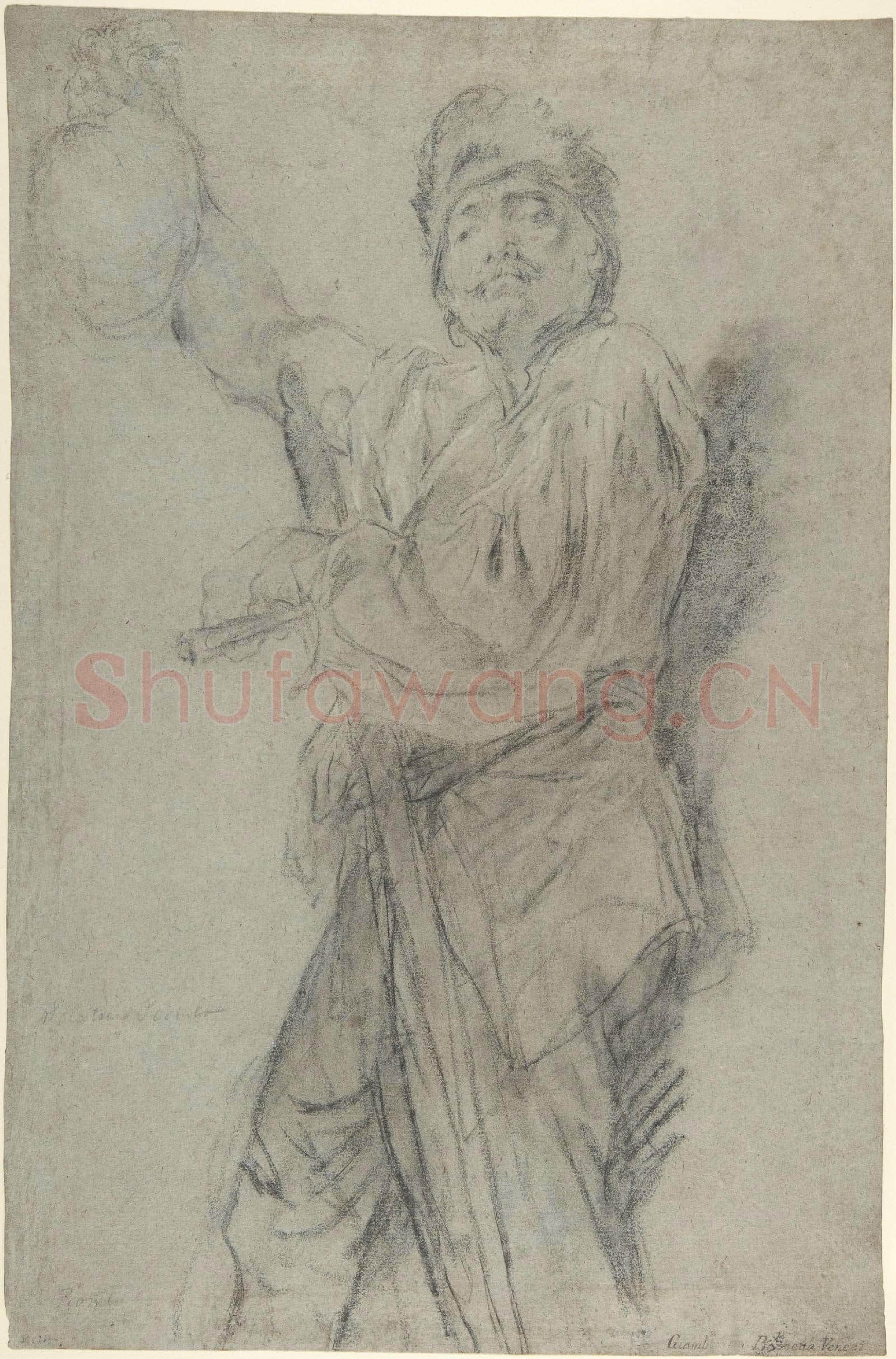 Giovanni Battista Piazzetta-Executioner Holding Up a Severed Head.tif