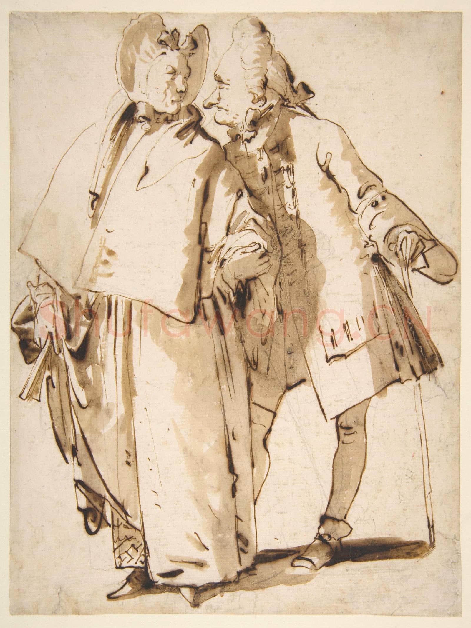 Giovanni Battista Tiepolo-Caricature An Elderly Couple.tif