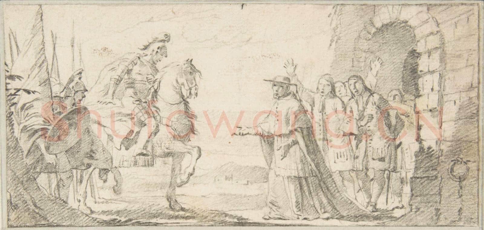 Giovanni Battista Tiepolo-Illustration for a Book Cardinal Receiving a General.tif