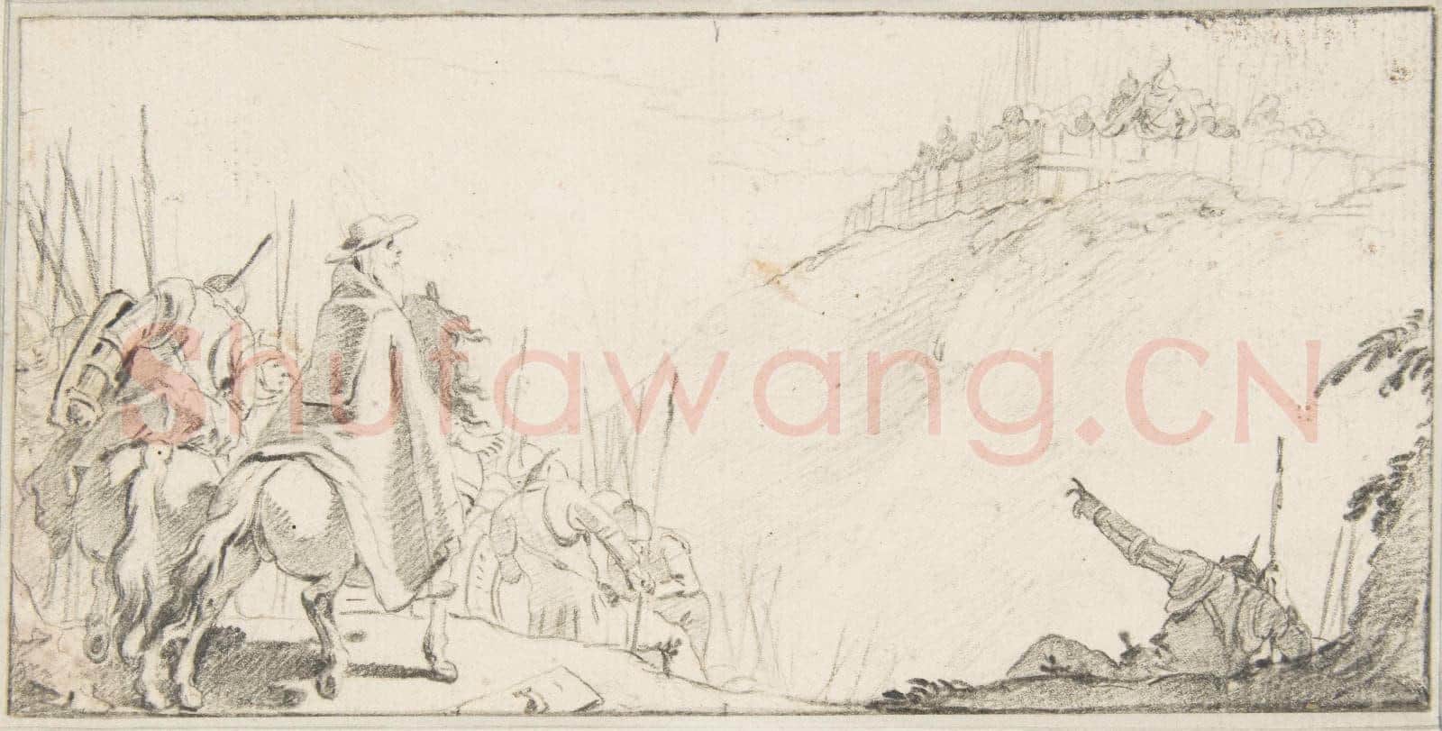Giovanni Battista Tiepolo-Illustration for a Book Cardinal with Troops Facing.tif