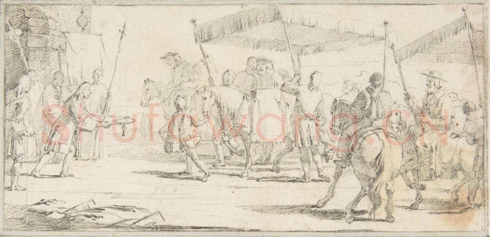 Giovanni Battista Tiepolo-Illustration for a Book Keys of a City Offered to a Procession.tif
