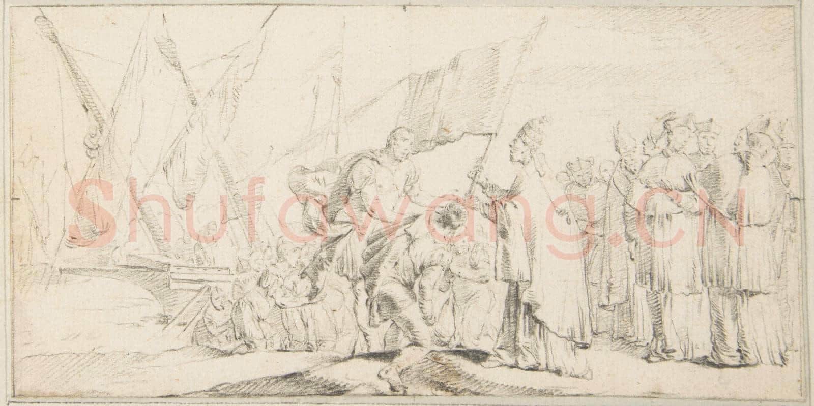 Giovanni Battista Tiepolo-Illustration for a Book Pope Handing a Banner to a Crusader.tif
